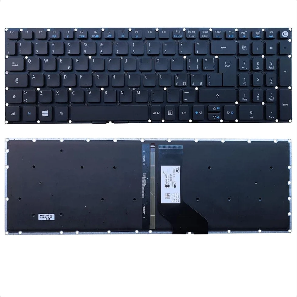 Tastiera Italiana per Acer Aspire 3 A315-53-34CE A315-53-315L RETROILLUMINATA