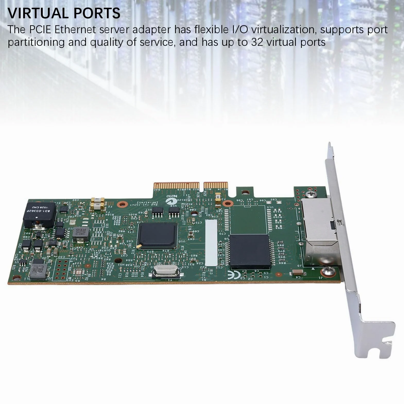 Jiawu Adattatore Server Ethernet PCIE I350-T2 Scheda di Rete Gigabit a Basso Consumo Energetico per Data Center 10 100 1000 Mbps
