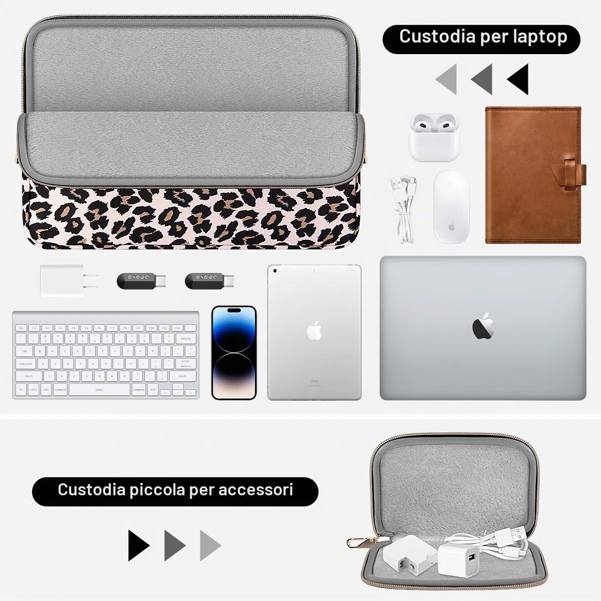 ARVOK 13 13,3 14 Pollici Custodia per Laptop con Borsa Extra per MacBook Air/Pro 13/MacBook Pro 14,[Versione di aggiornamento 2023] Impermeabile Sleeve per Laptop per HP/MacBook/Lenovo/ASUS/Dell