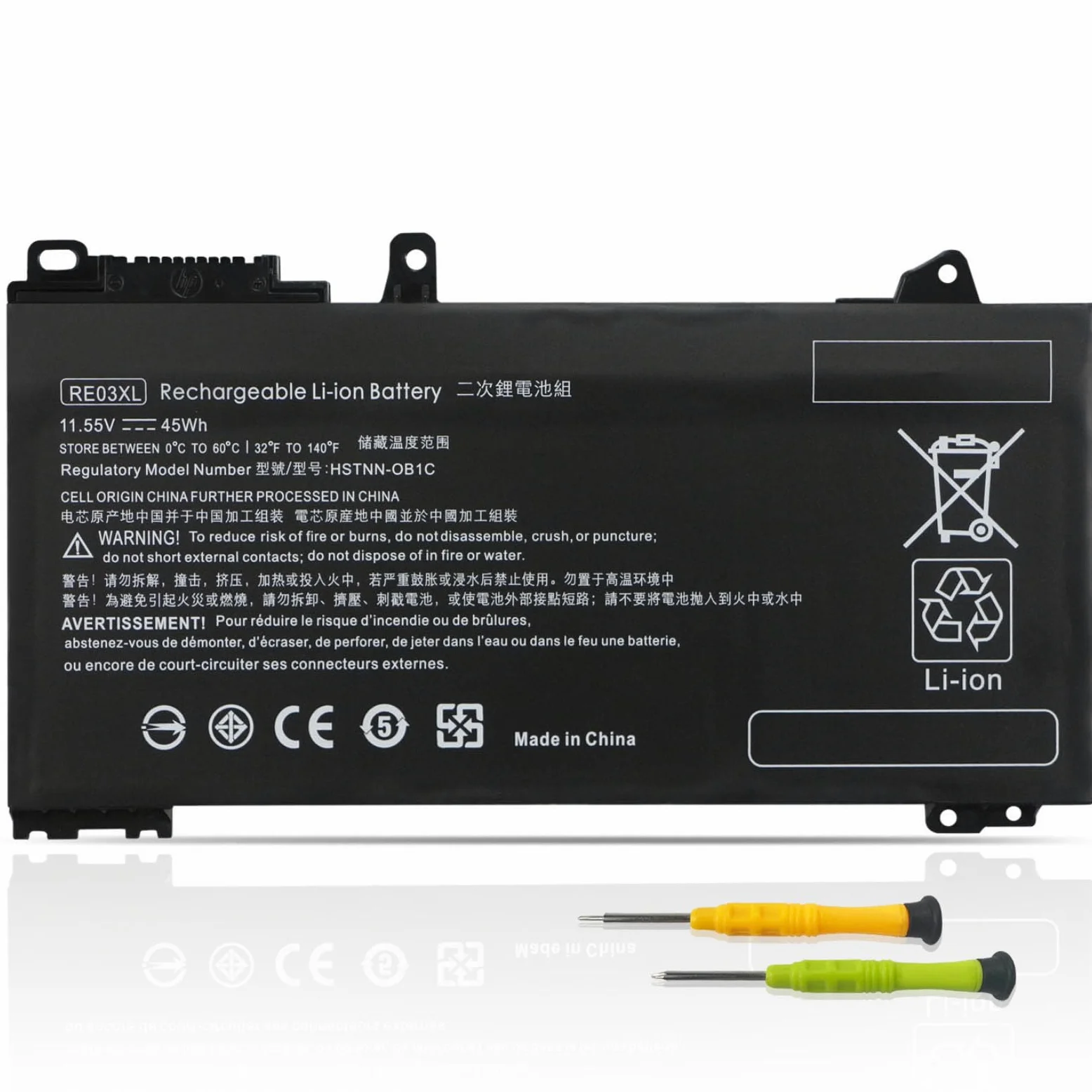 RE03XL RF03XL Batteria per HP ProBook 430 440 450 445 455 445R 455R G6 430 440 445 450 455 G7 REO3XL RE03045XL-PL L32407-AC1 L32407-2B1 L32407-2C1 HSTNN-OB1C 0B1C HSTNN-DB9A L83685-AC1 HSTNN-UB7R