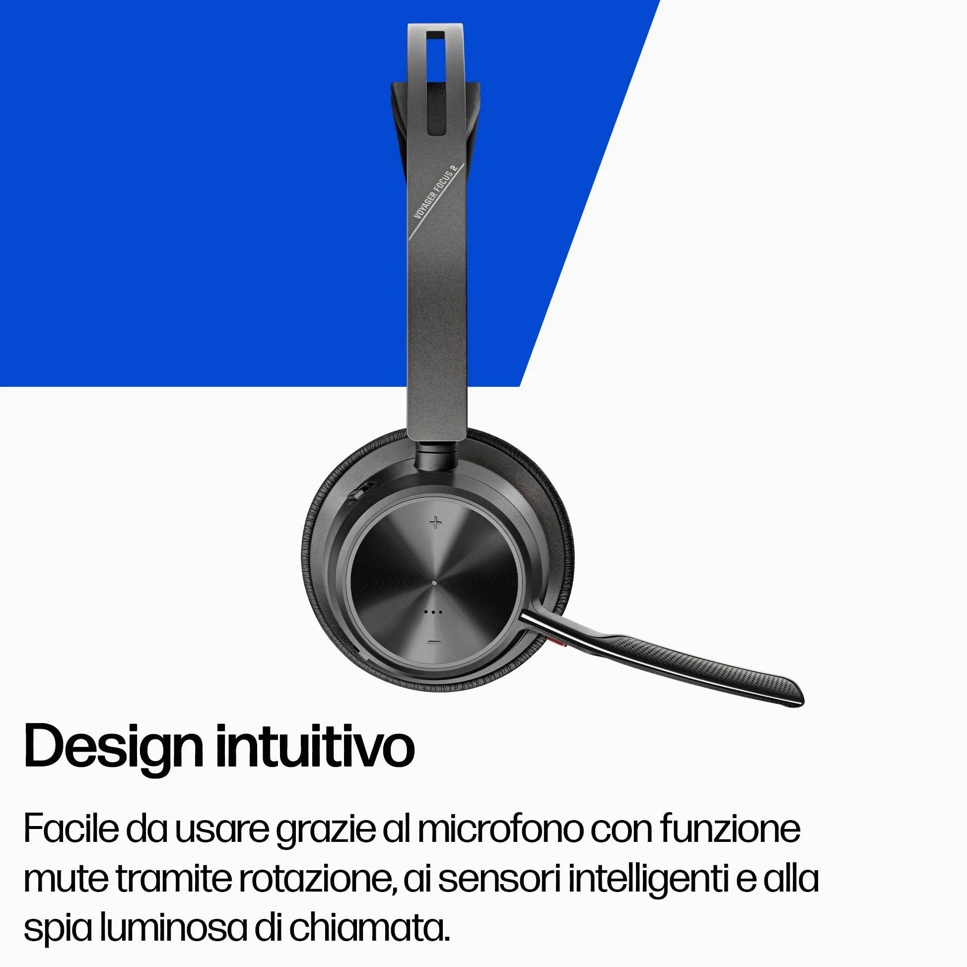 Poly Voyager Focus 2 USB-C-C Headset con adattatore USB-C/A e supporto di ricarica A58JDAA, cancellazione attiva del rumore e microfono con Acoustic Fence
