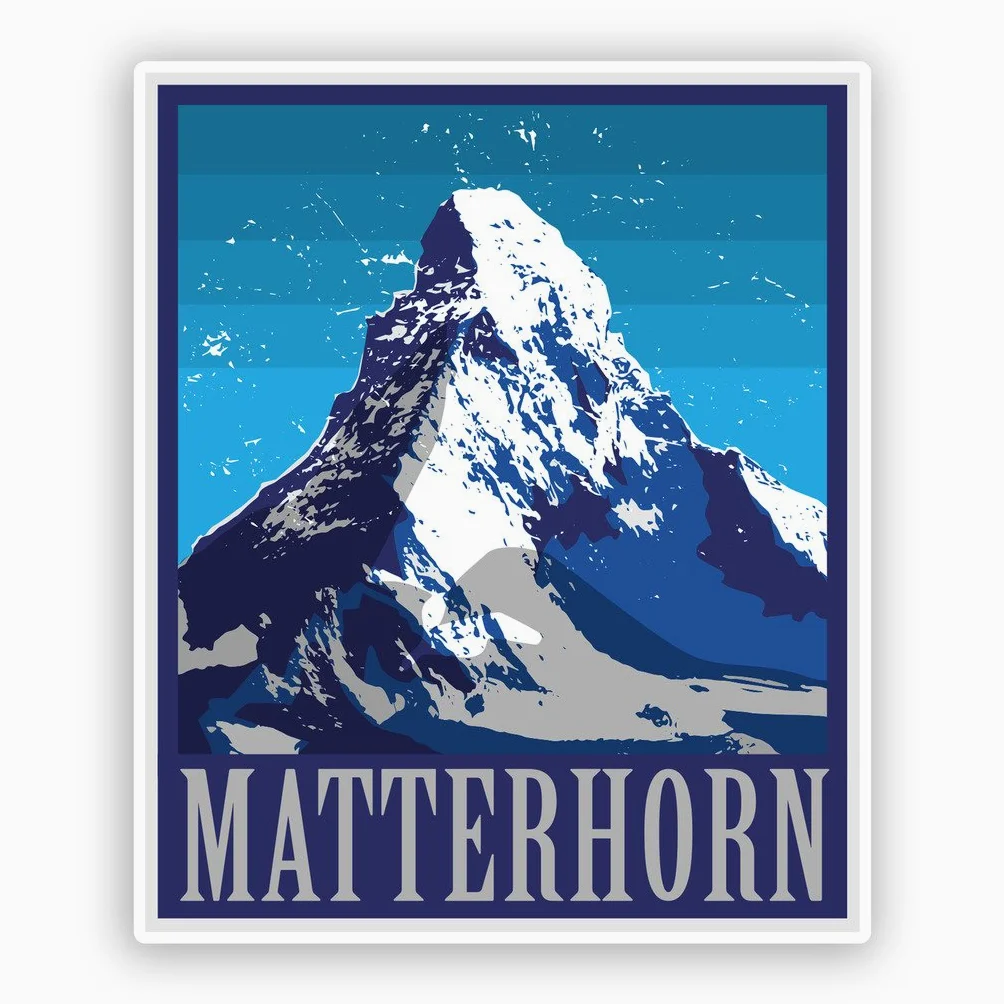 2 x 30cm/300mm Matterhorn Mountion Adesivi vinilici bagagli di viaggio #7485