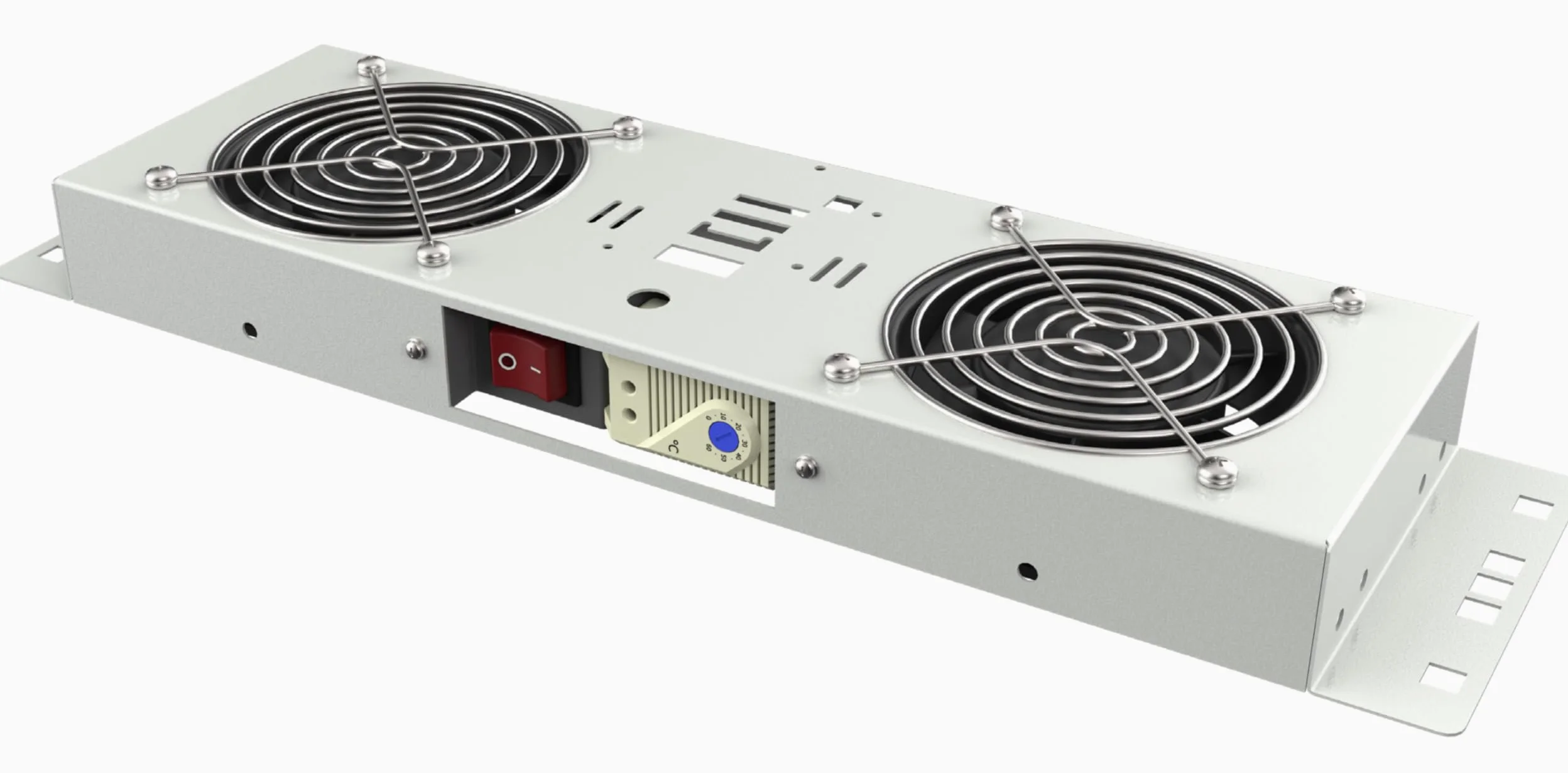 Techly Professional 364989 Kit di Ventilazione a Soffitto per Rack 19" IP55 2 Ventole Grigio Grigio