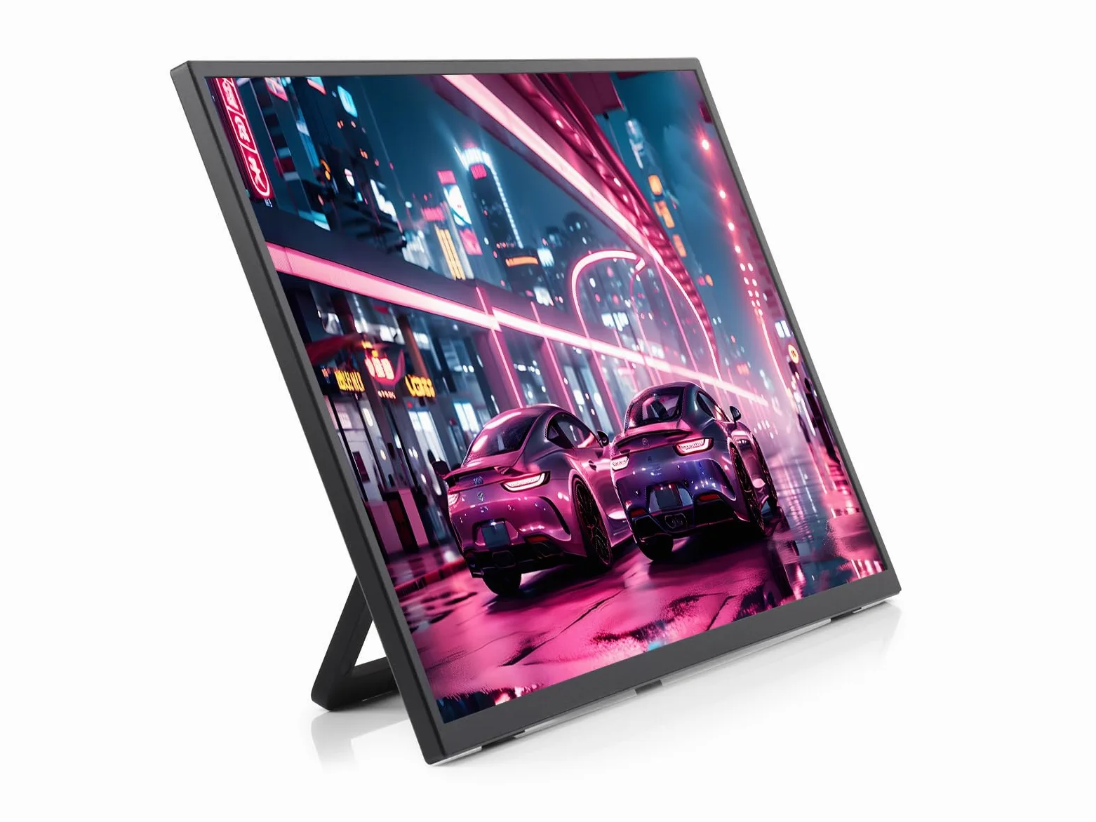 LUCKFOX 18.5" Portable Monitor with Stand - Plug and Play Ultra Thin/Light USB-C HDMI Second Monitor 1080P FHD 178° Viewing 120Hz Dual-Track HiFi Speaker for Raspberry Pi/Jetson/PC/Game Console/Phone