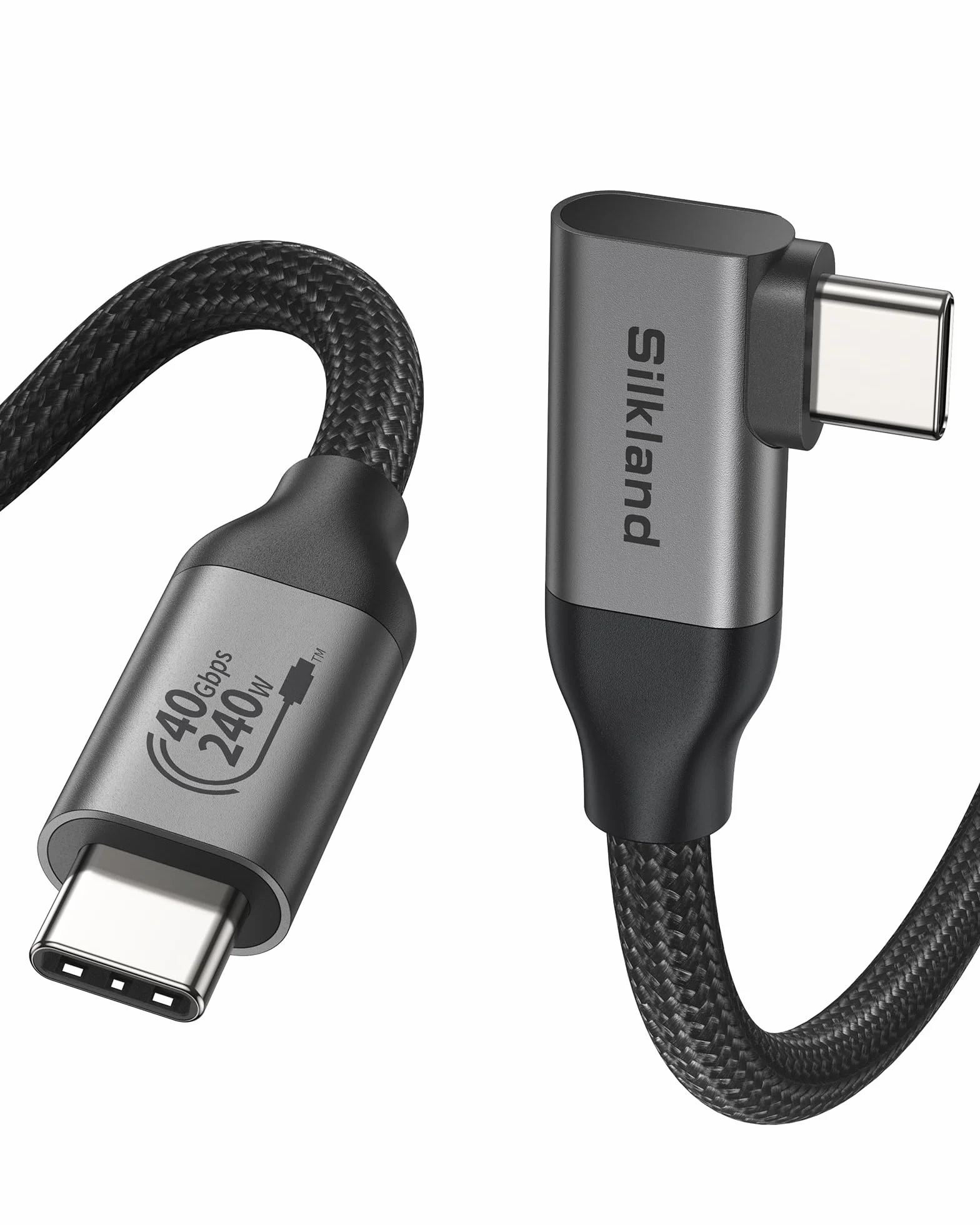 Silkland 40Gbps Cavo Thunderbolt 4 Compatibili, Cavo USB4 1M, 8K/6K/5K@60Hz 4K@144Hz HDR, 240W PD3.1 Cavo USB Type-C per MacBook, PSSD, Dock, Android Auto, iPhone16/15, Galaxy S25 Ultra