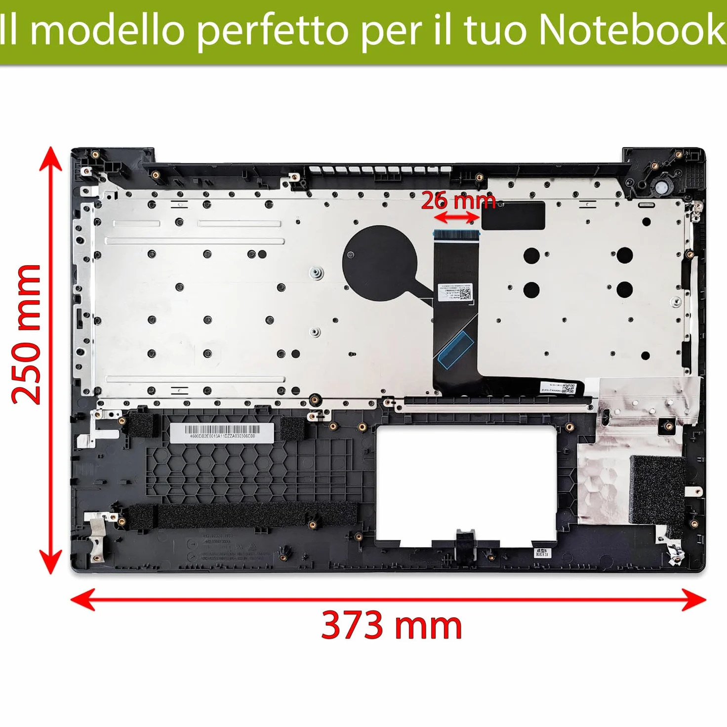 new net - Top Case Palmrest con Tastiera Compatibile con Notebook Lenovo 5CB0R28215 [Frame Colore Iron Grey - Senza touchpad - Layout ITA]
