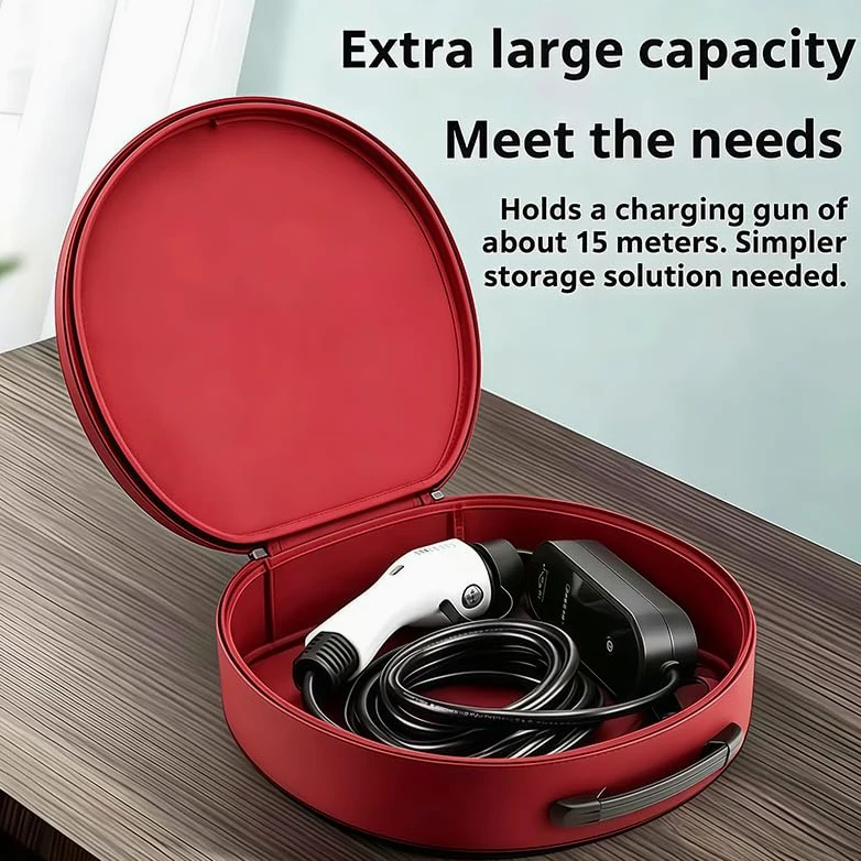 Borsa Cavo EV per Lucid Air Sapphire 2024-2026 Organizer Impermeabile | Custodia in pelle Nappa con chiusura a strappo posteriore per mantenere ordinati i cavi di ricarica nel bagagliaio.