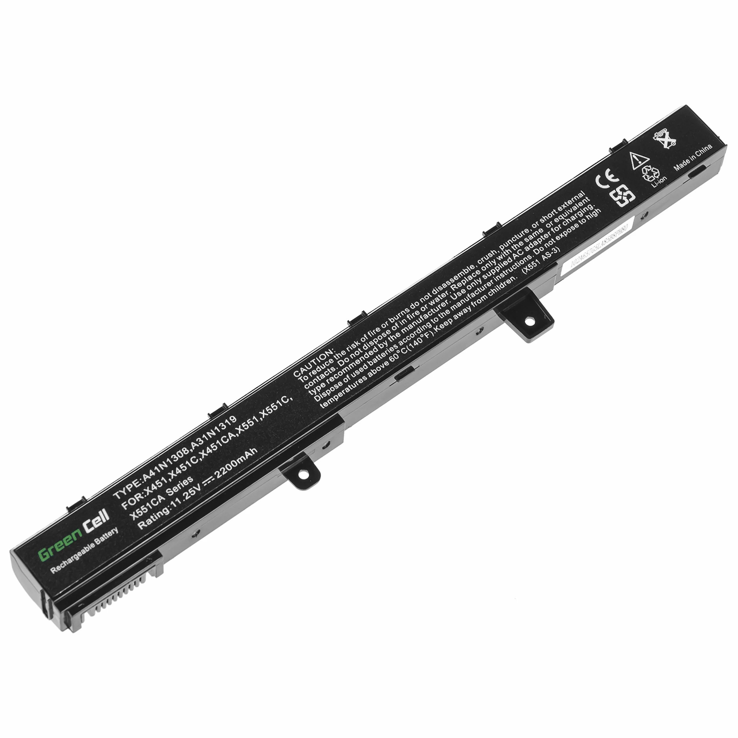 Green Cell Batteria Asus A31N1319 A31LJ91 per Portatile Asus X551 X551C X551CA X551M X551MA X551MAV R512 R512C D550 D550C F551C F551CA F551M F751L R508CA R509 R512CA X451 X451CA X451MAV X751L (11.25V)
