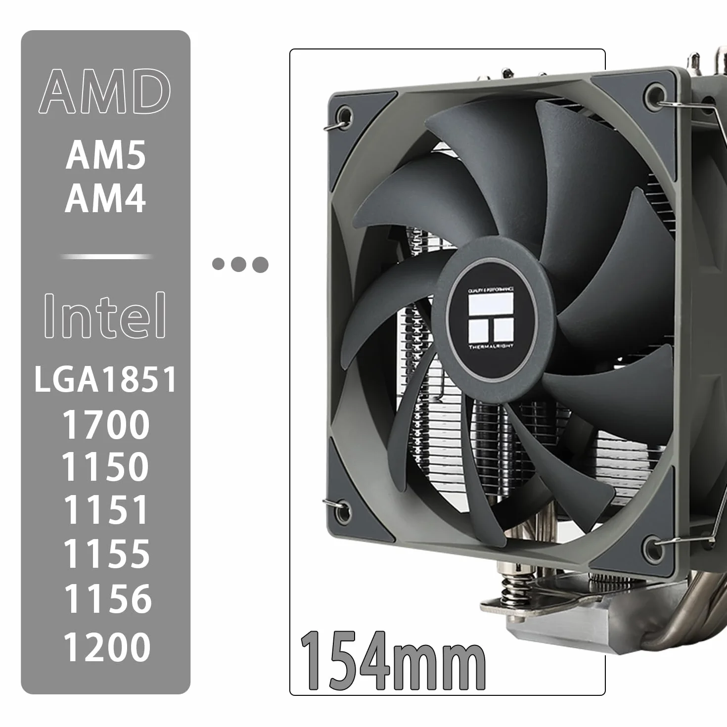 TR-Thermalright Assassin Spirit 120 V2 Plus Dissipatore per CPU-4 Heat Pipe, Doppie ventole silenziose da 120mm-1500RPM, per AM4/AM5, Intel LGA1851/1700/115x/1200, Raffreddamento per PC