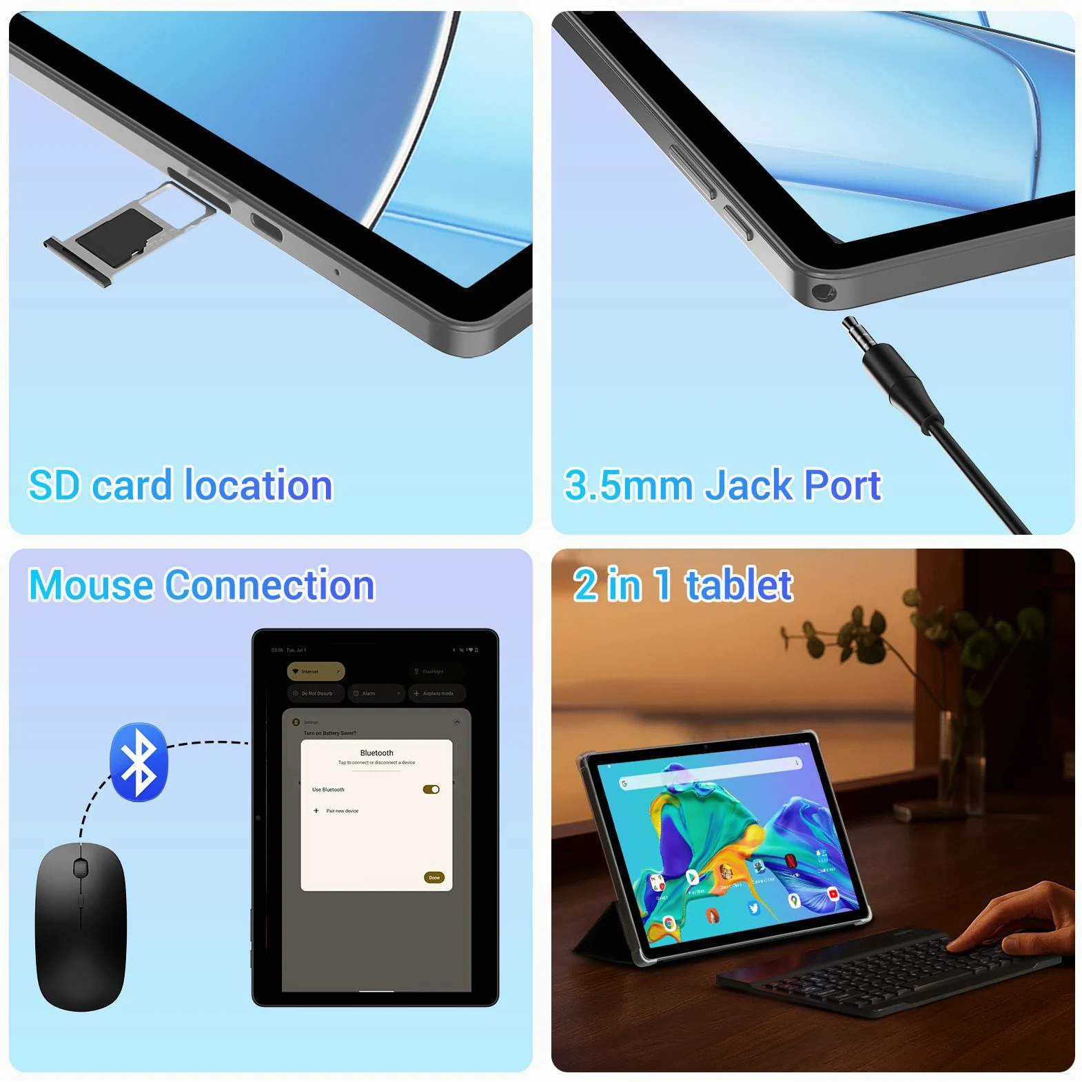 Tablet Android 16-11 Pollici Tablet in Offerta con Octa Core T615,36GB RAM + 512GB ROM (2TB TF), 5G WiFi,Gemini AI,Widevine L1,8000mAh,18W,Foto AI 16MP+8MP, TÜV, GPS,con Tastiera+Mouse,Grigio