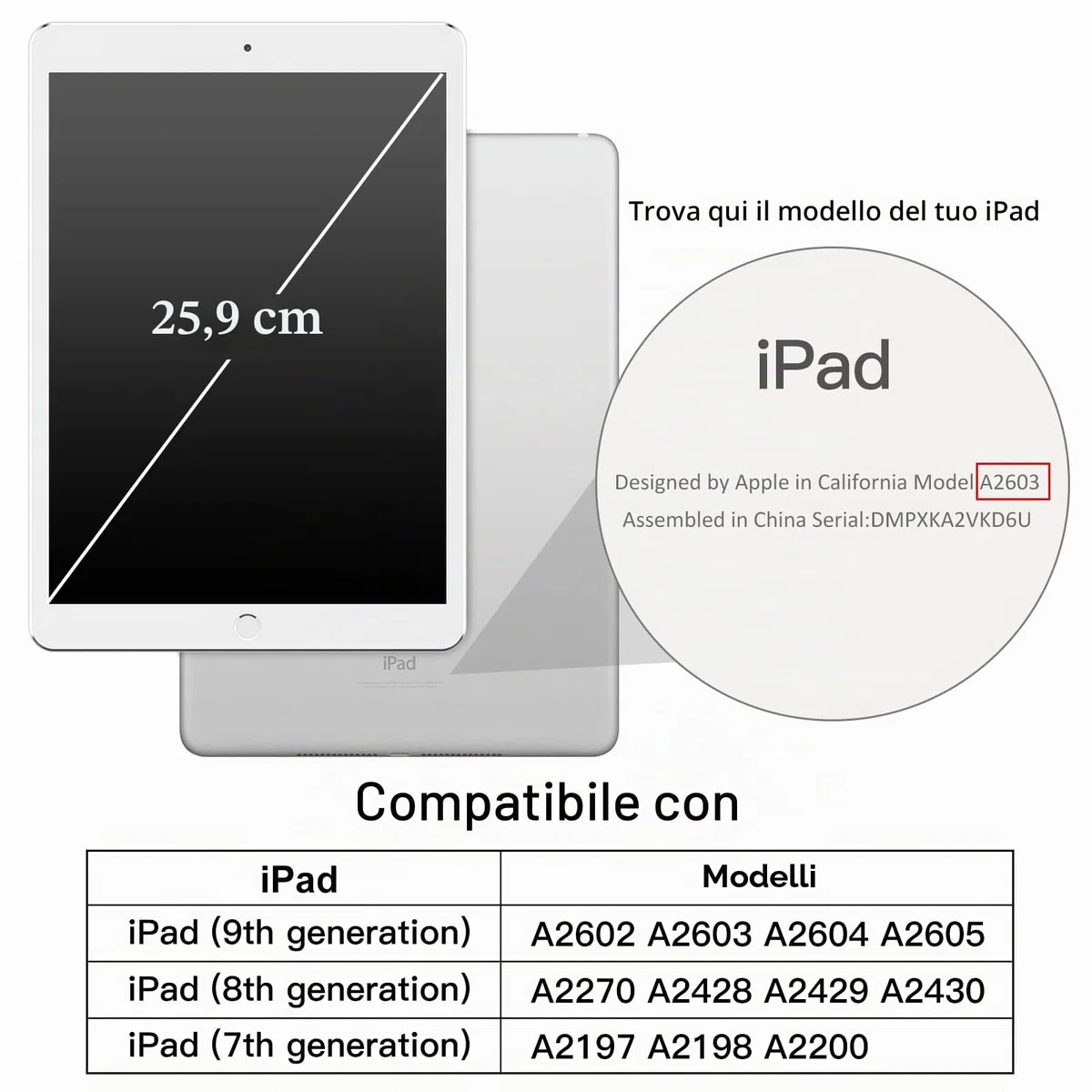 JETech Custodia per iPad 10,2 Pollici Modello 2021/2020/2019 (9a/8a/7a Generazione) con Portapenne, Cover Tablet Sottile con Retro in Morbido TPU con Auto Svegliati/Sonno (Nero)