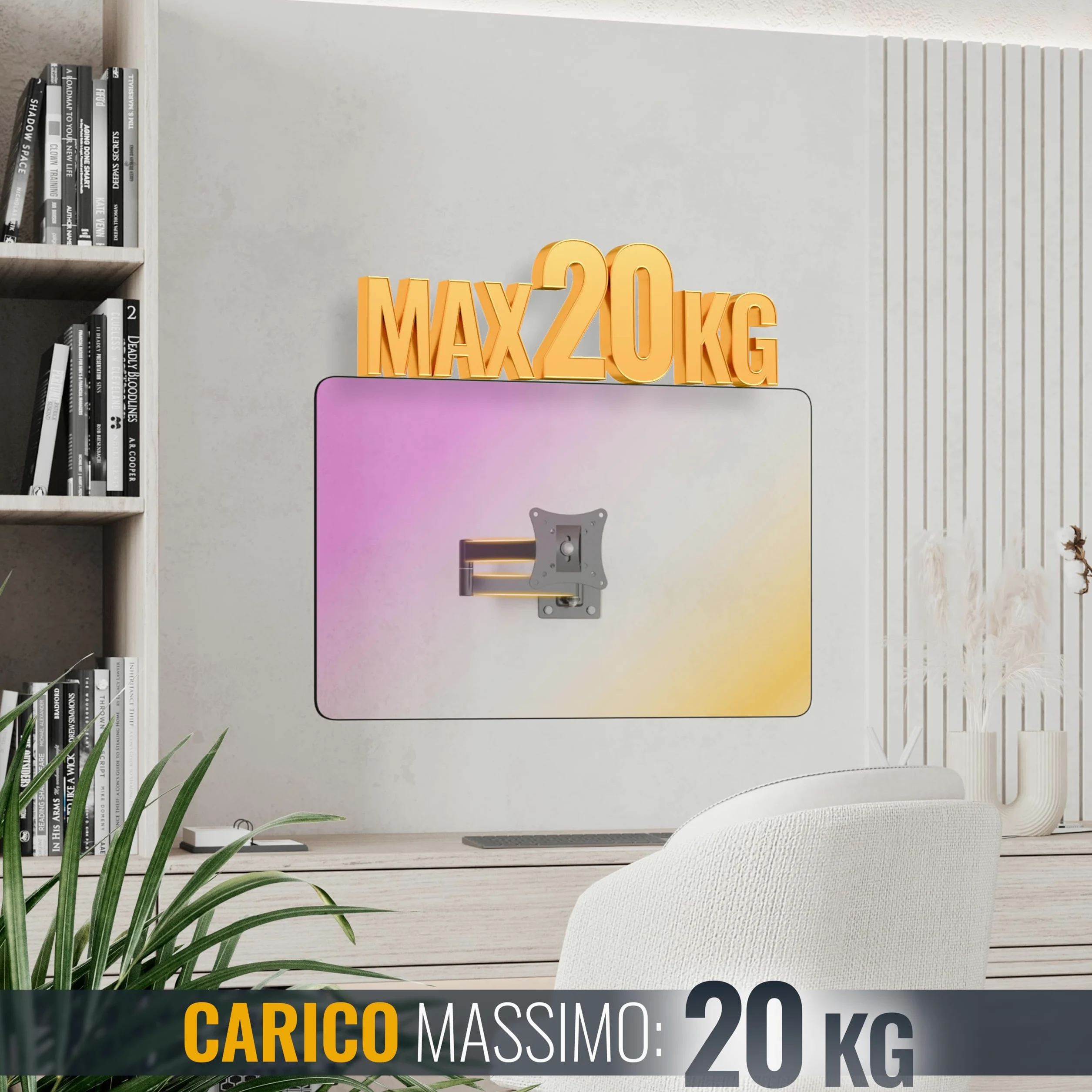 RICOO R02-11 Supporto TV da parete Staffa TV 13-34 pollici per 13 34 pollici girevole inclinabile fino a 20 kg max VESA 100x100 | Supporto per TV da parete, orientabile, VESA 75 x 75, 100 x 100, supporto per monitor curvo