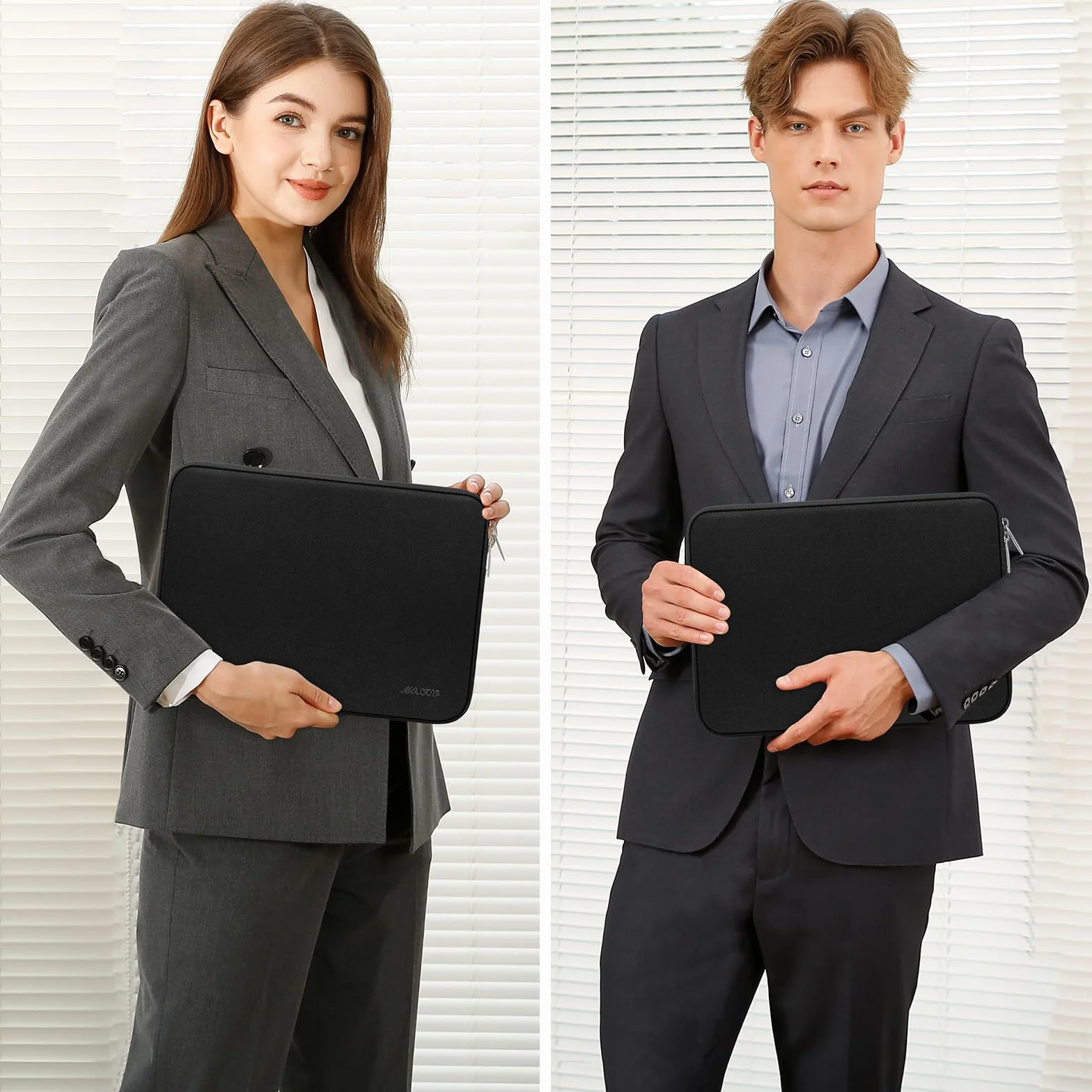 MOSISO Sottile Zaino per Laptop, 15,6 pollici Borsa Impermeabile per Laptop | e 13 pollici Custodia Laptop, 13 pollici Borsa PC, Neoprene Borse Computer con Custodia Piccola, Nero e Nero