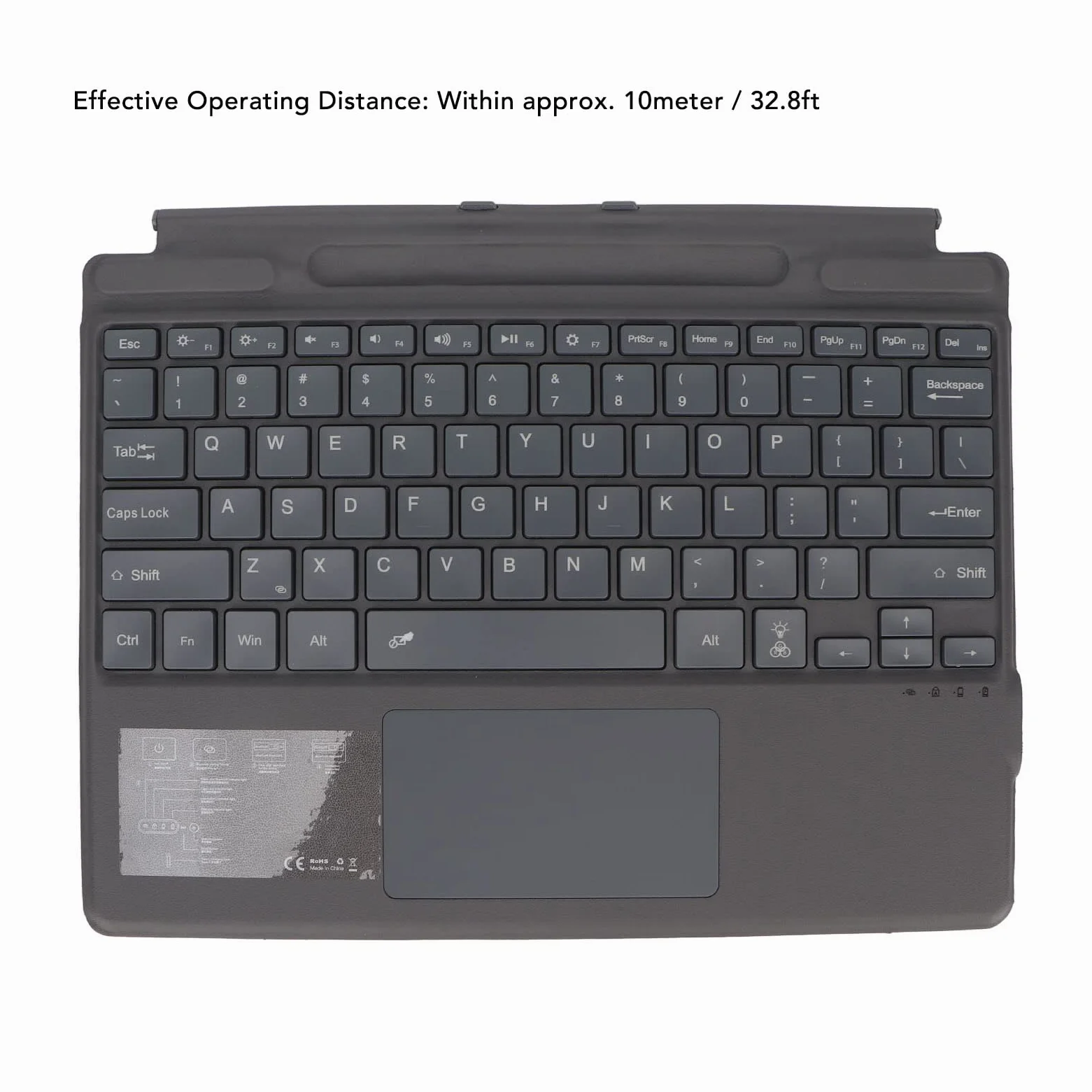 Tastiera Wireless Ultra Slim Notebook, connettività Bluetooth, con Trackpad di Grandi Dimensioni, Retroilluminazione Colorata, Adatto per Pro 8 X, Fino a 10 M di Distanza