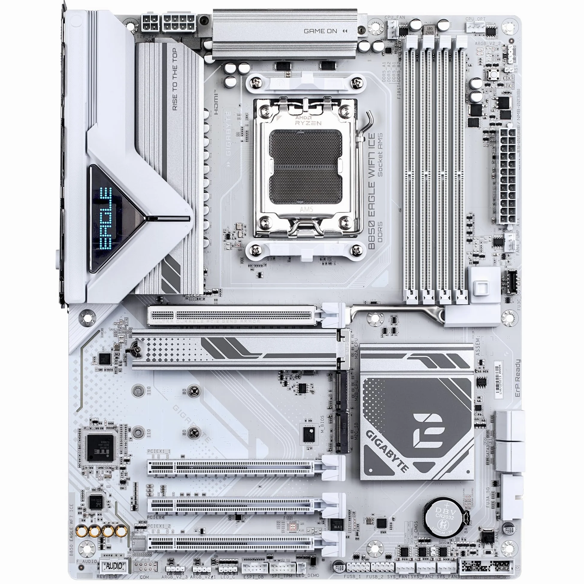 GIGABYTE B850 EAGLE WIFI7 ICE Scheda madre - CPU AMD Ryzen serie 9000, VRM digitale a 8+2+2 fasi, fino a 8200 MHz DDR5 (O.C.), 1x M.2 PCIe 5.0 + 2x M.2 PCIe 4.0, Wi-Fi 7, LAN 2.5 GbE, USB 3.2 Gen 2