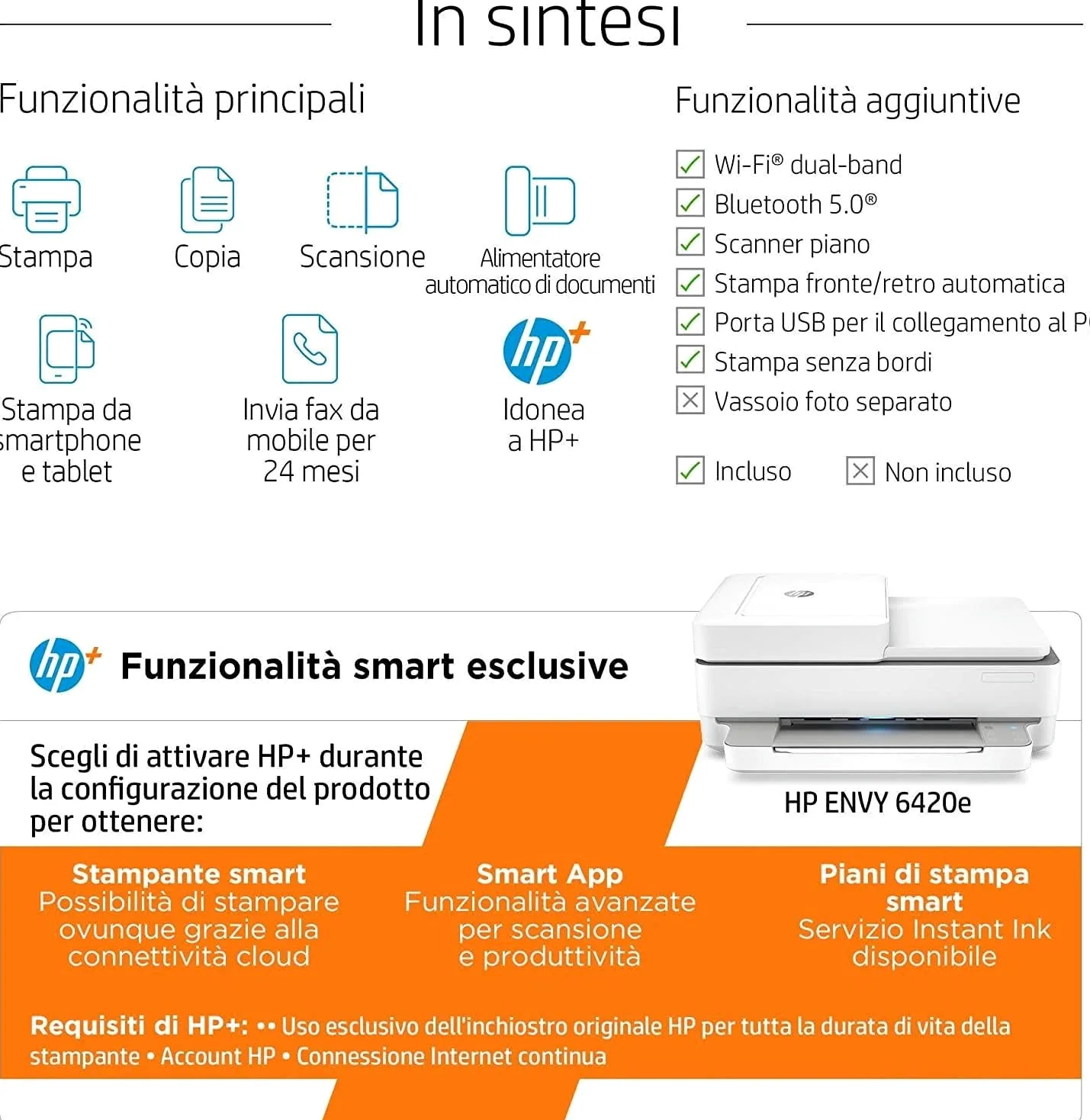 HP DeskJet 4120e Stampante Multifunzione, Bluetooth,36.11 x 43.25 x 17.4 cm, Bianco
