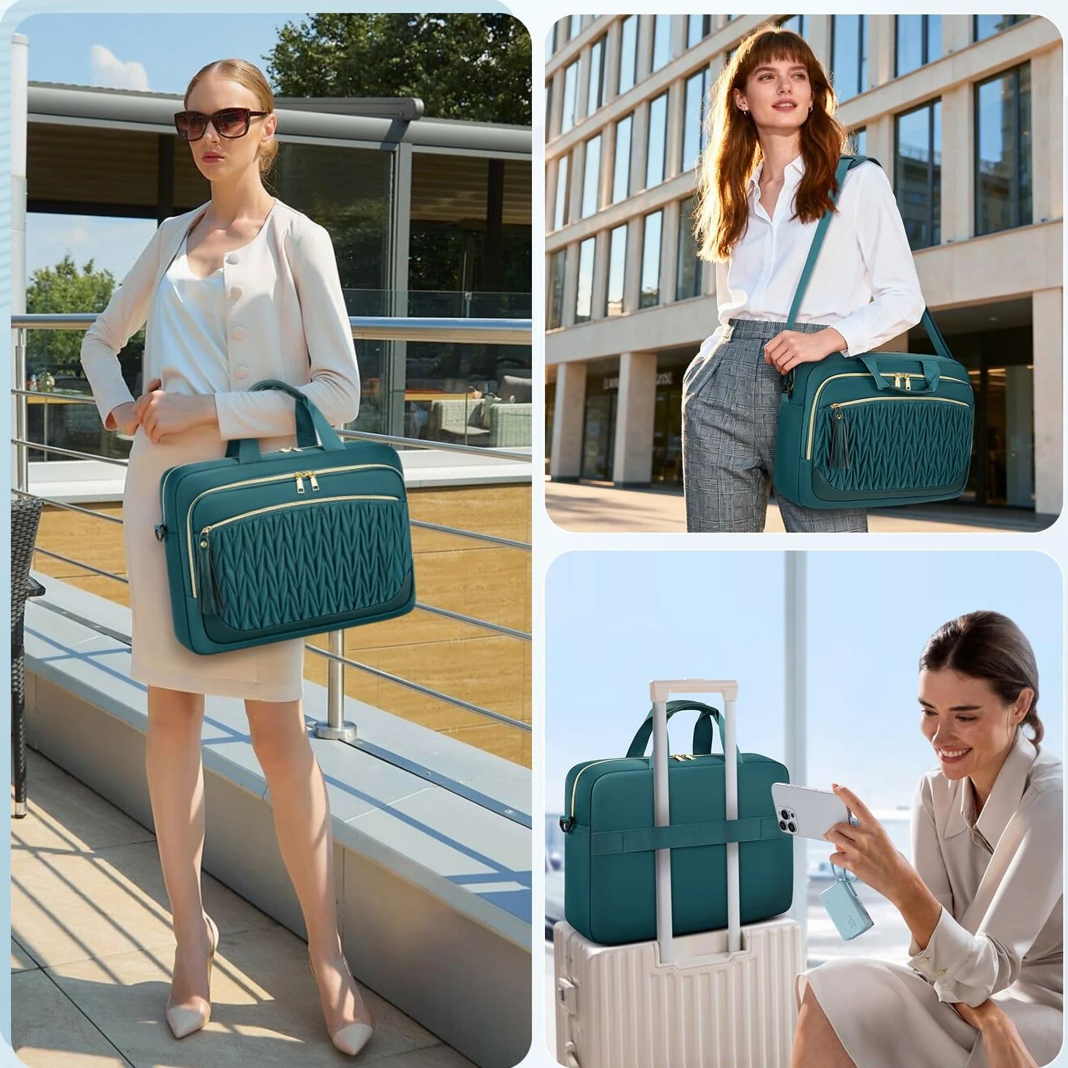 RAINSMORE Borsa Porta PC 17.3 Pollici Capiente Borsa Lavoro Donna Impermeabile Borse Computer Messenger Portadocumenti per Ufficio Università Insegnante Nero