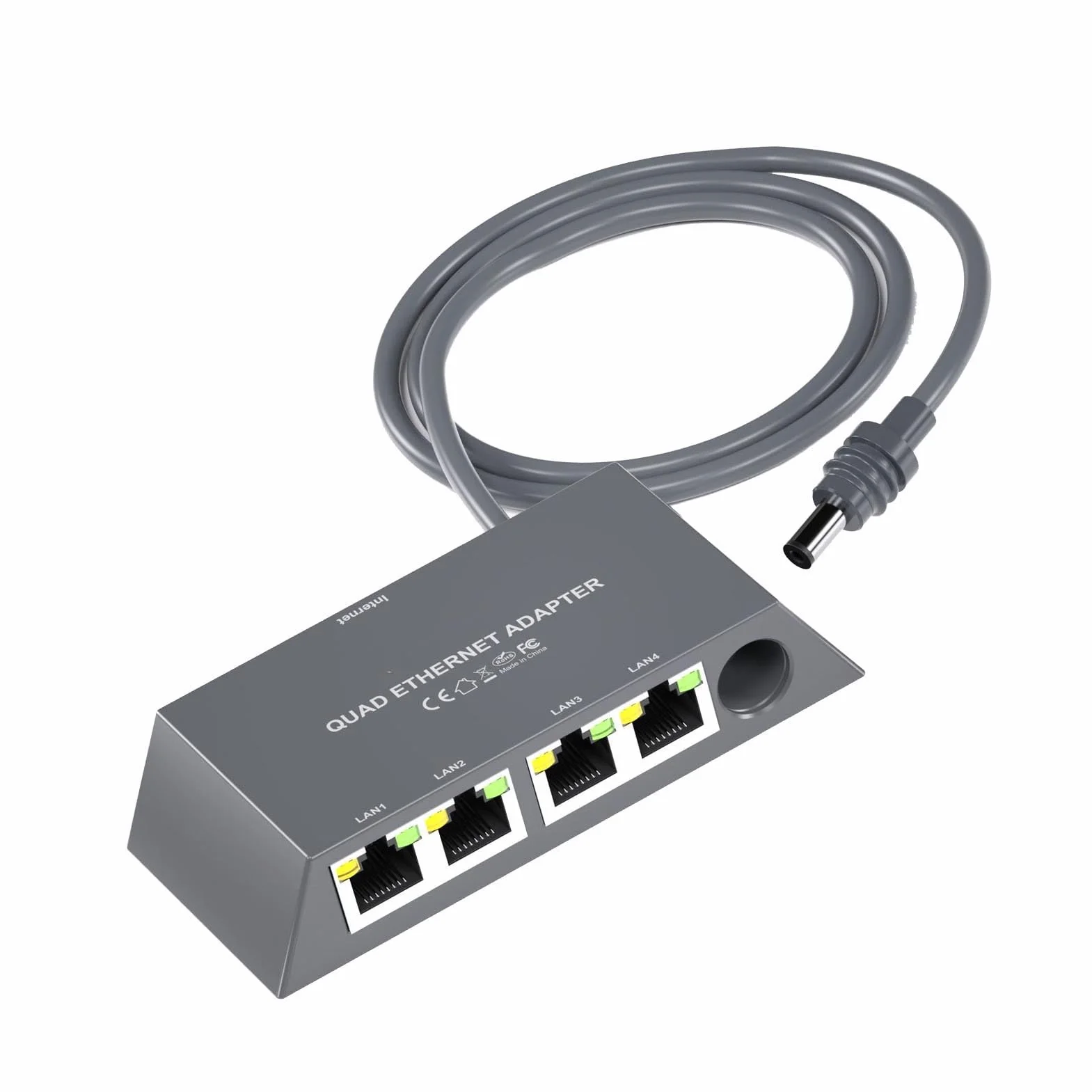 Adattatore Ethernet a 4 porte Prestazioni affidabili Design Gigabit Ethernet Plug and Play per dispositivi multipli