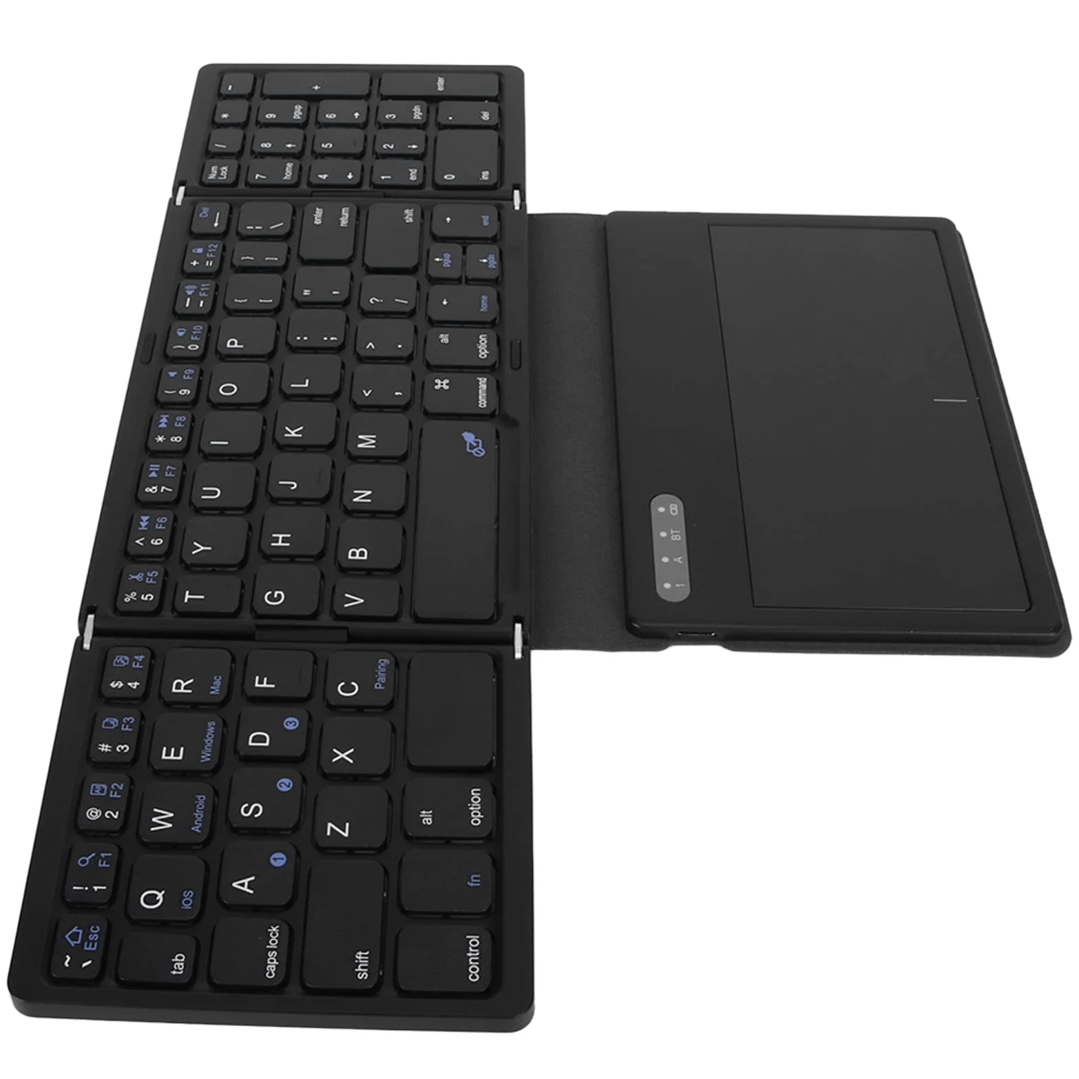 Tastiera Bluetooth Pieghevole Tastiera Bluetooth 5.1 Full Size a Bassa Latenza con Touchpad Ampio per Tablet PU Pelle ABS 81 Tasti