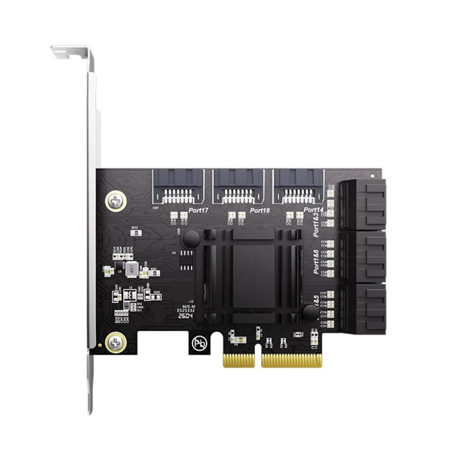 Scheda espansione PCIE a 9 Porte SATA3 0 con velocità trasferimento 6 Gbps per Nas Desktop e Adattatore per Disco Rigido Host Server