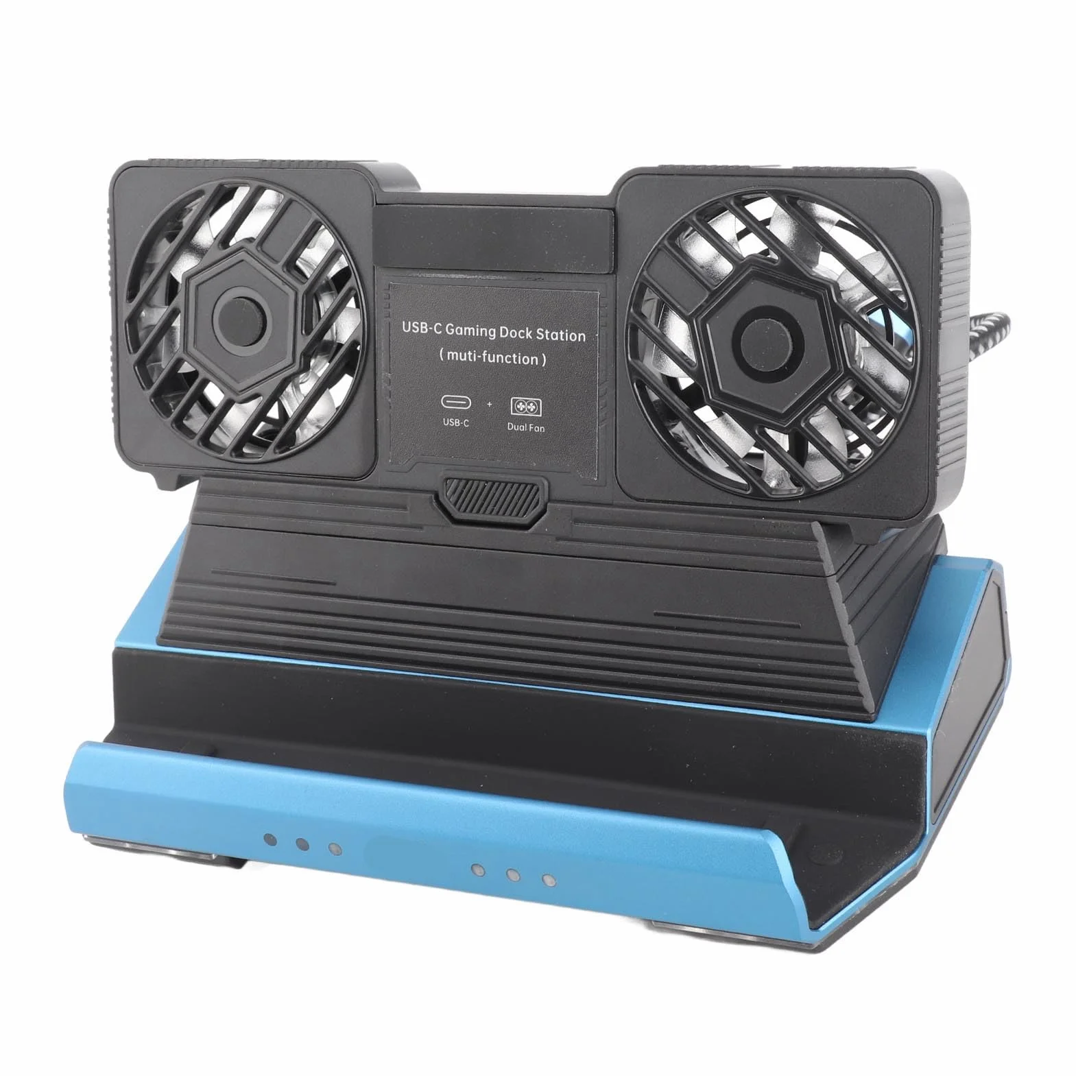 GOWENIC Docking Station RGB 9 in 1 per Steam Deck con Doppia Ventola di Raffreddamento, Esperienza di Gioco Coinvolgente, Opzioni di connettività Versatili per Console Portatile - Materiale in Lega di