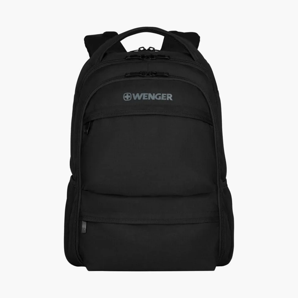 WENGER Zaino Porta PC Fuse con Tasca per Tablet fino a 10”, Notebook 15,6”, Organizer, 16 l, Uomo Donna, Ufficio Viaggi di Lavoro Università, Nero, 600630
