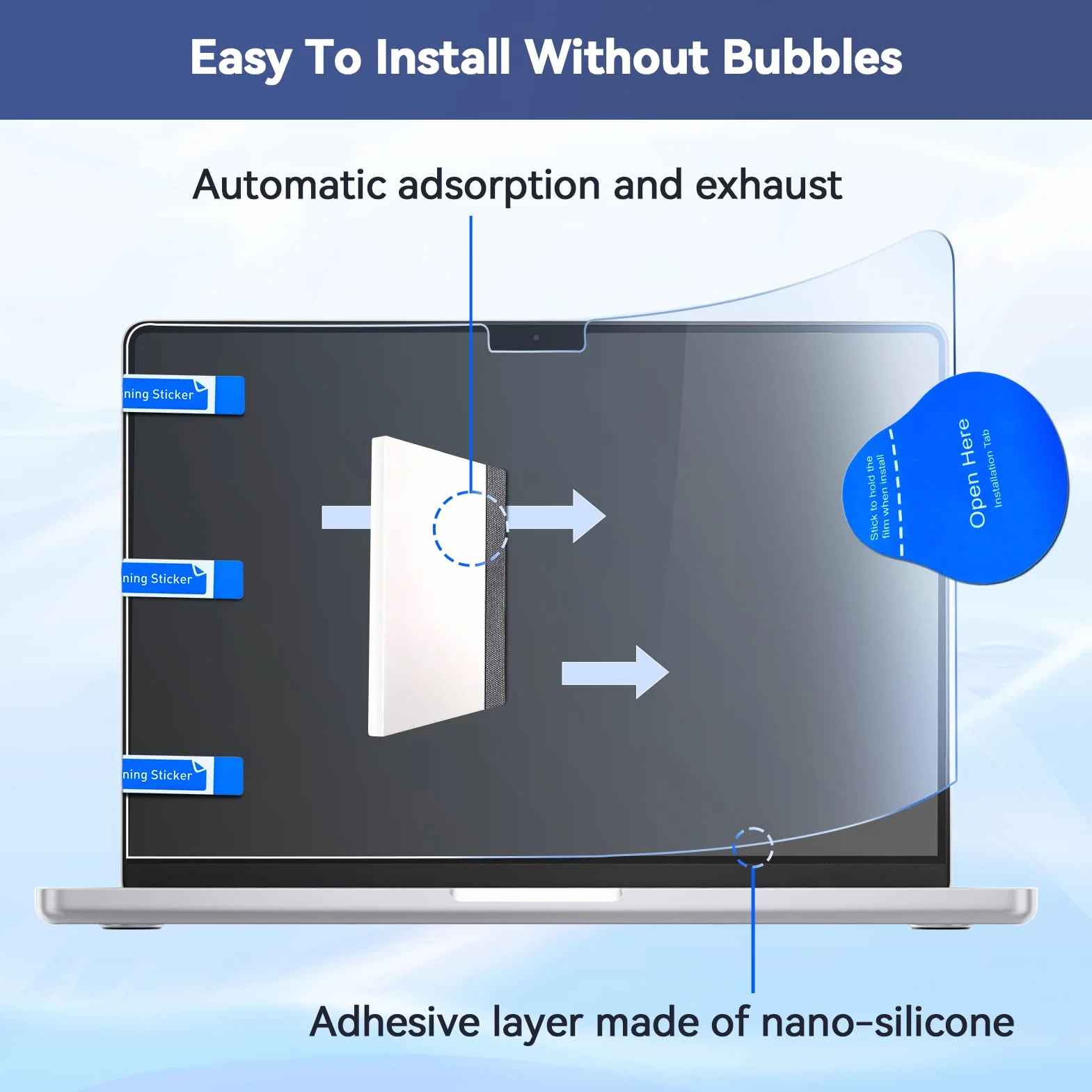 Pellicola Protettiva Anti Luce Blu per MacBook Pro 14 (2021-2024 M1 M2 M3 M4) 2 Pezzi Antigraffio