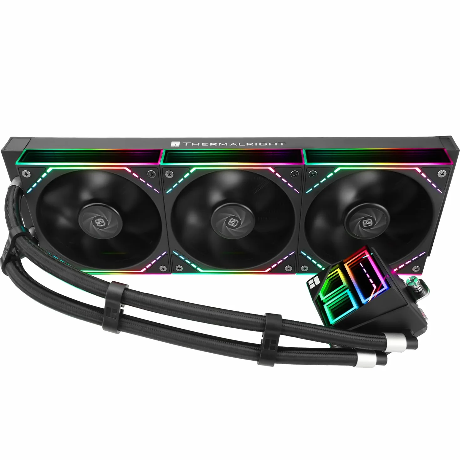 Thermalright Frozen Infinity 360 BLACK Dissipatore ad acqua per CPU, Raffreddatore CPU AIO 360, Triple ventole PWM TL-M12, Dissipatore CPU a specchio infinito, per AM4/AM5, Intel LGA1851/1700/115x