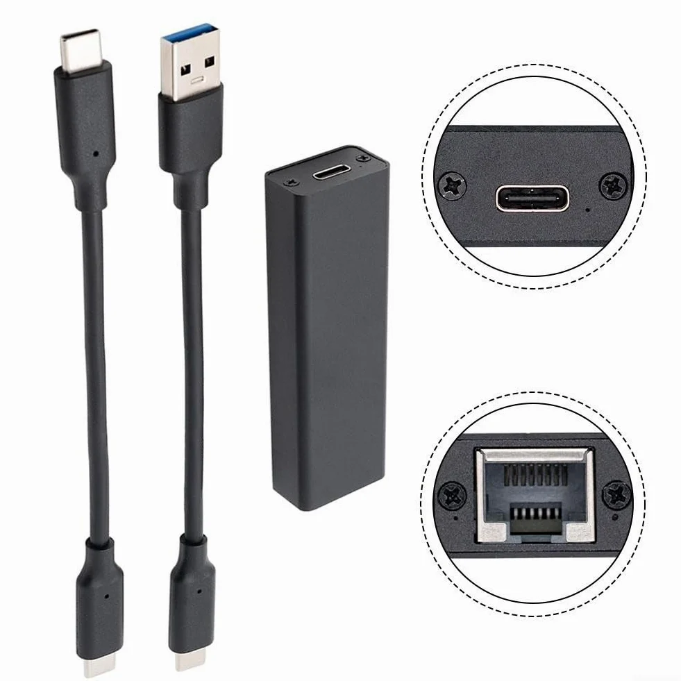 Adattatore da USB 3.2 a 5GbE, per chip Realtek RTL8157, scheda di rete ad alta velocità da 5 Gbps, nylon per cavo diviso intrecciato, compatibile con 11, per Mac, per