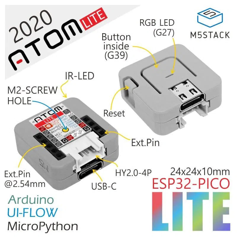 M5Stack Atom Lite ESP32 IoT Schede di sviluppo e kit | Kit di sviluppo C008