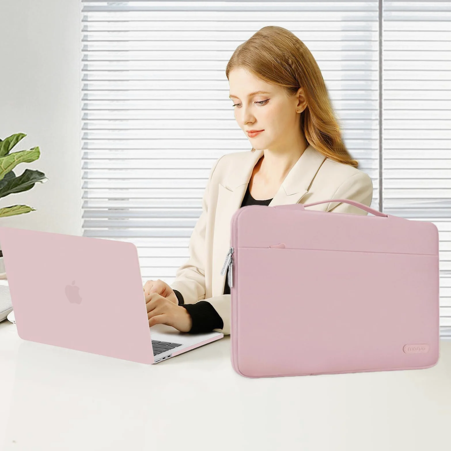 MOSISO Cover Compatibile con MacBook Air 15 Custodia M5 M4 M3 M2 2026-2023 A3448 A3241 A3114 A2941, Cover per Macbook Air 15 Pollici&Sleeve Borsa&Copritastiera&Pellicola&Copri Webcam, Rosa Baby