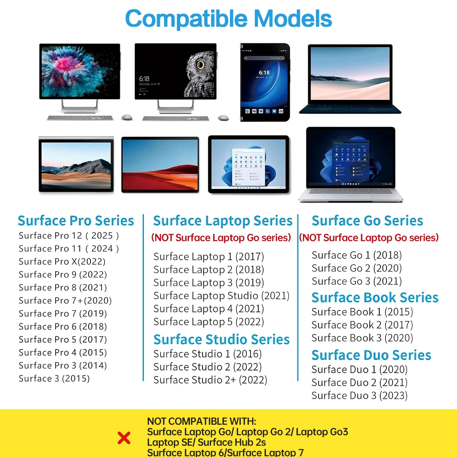 Slim Pen 2 per Microsoft Surface con pressione 4096, gomma e clic destro, Palm Reject, pennino in grafite, per Surface Pro 12/11/10/9/8/7/6/5/4/X, Surface Go 4/3/2, Book 3/2/1, Laptop1-6, Surface