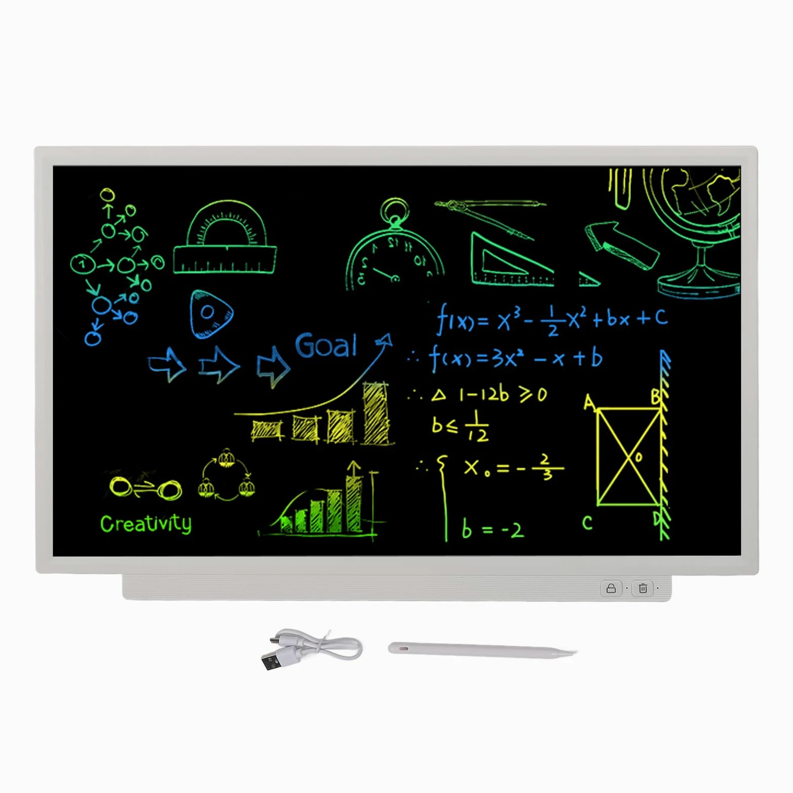 Tavoletta da Disegno LCD, Schermo a Luce Non Blu da 24 Pollici Blocco da Disegno Trasparente con un per Bambini, Blocco da Elettronico con Penna Sensibile per Ufficio, Scuola, Casa
