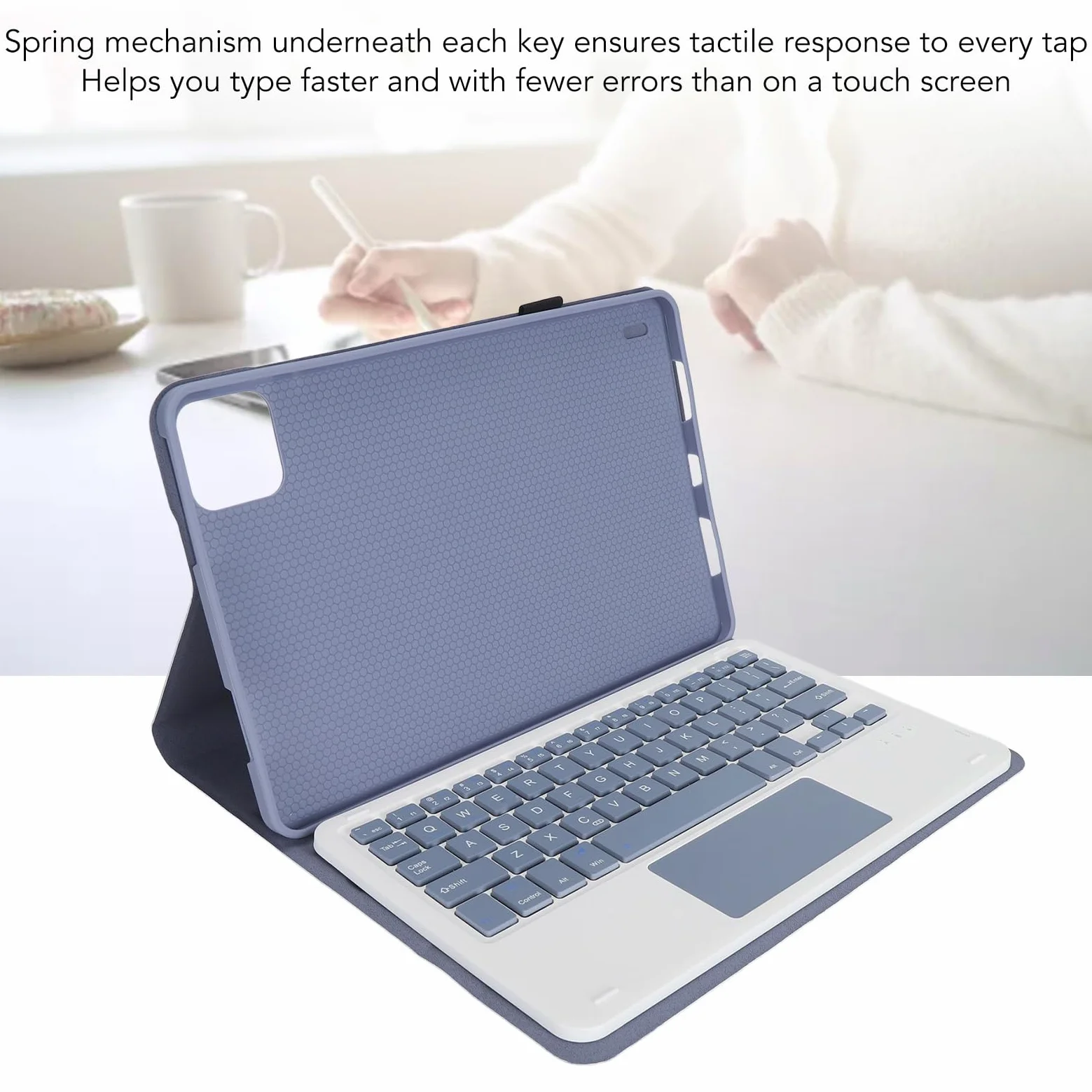 Custodia per Tablet con Tastiera 11 Pollici, Copertura Bluetooth Staccabile con Trackpad Magnetico, Ricarica Automatica e Risveglio per Viaggi e Lavoro, Pelle PU Viola, 1 Pezzo