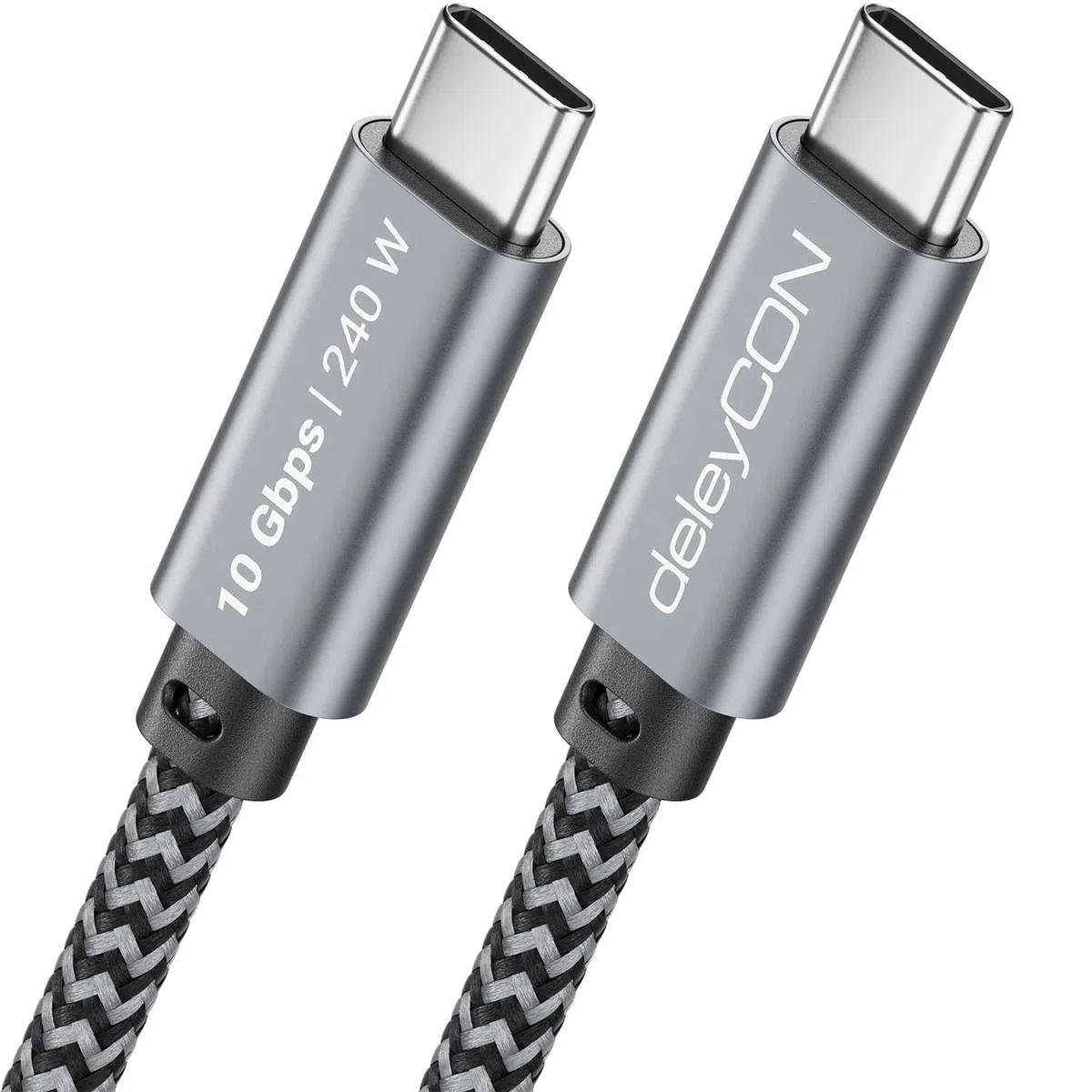 deleyCON 3,0m 240W Cavo USB-C 10 Gbps (USB 3.2 Gen2) PD 3.1 Ricarica Dati 4K@60Hz per Caricatore iPhone 17 16 15 Pro Max Air Galaxy A16 A26 A56 S26 S25 S24 iPad SSD HDD MacBook PS5