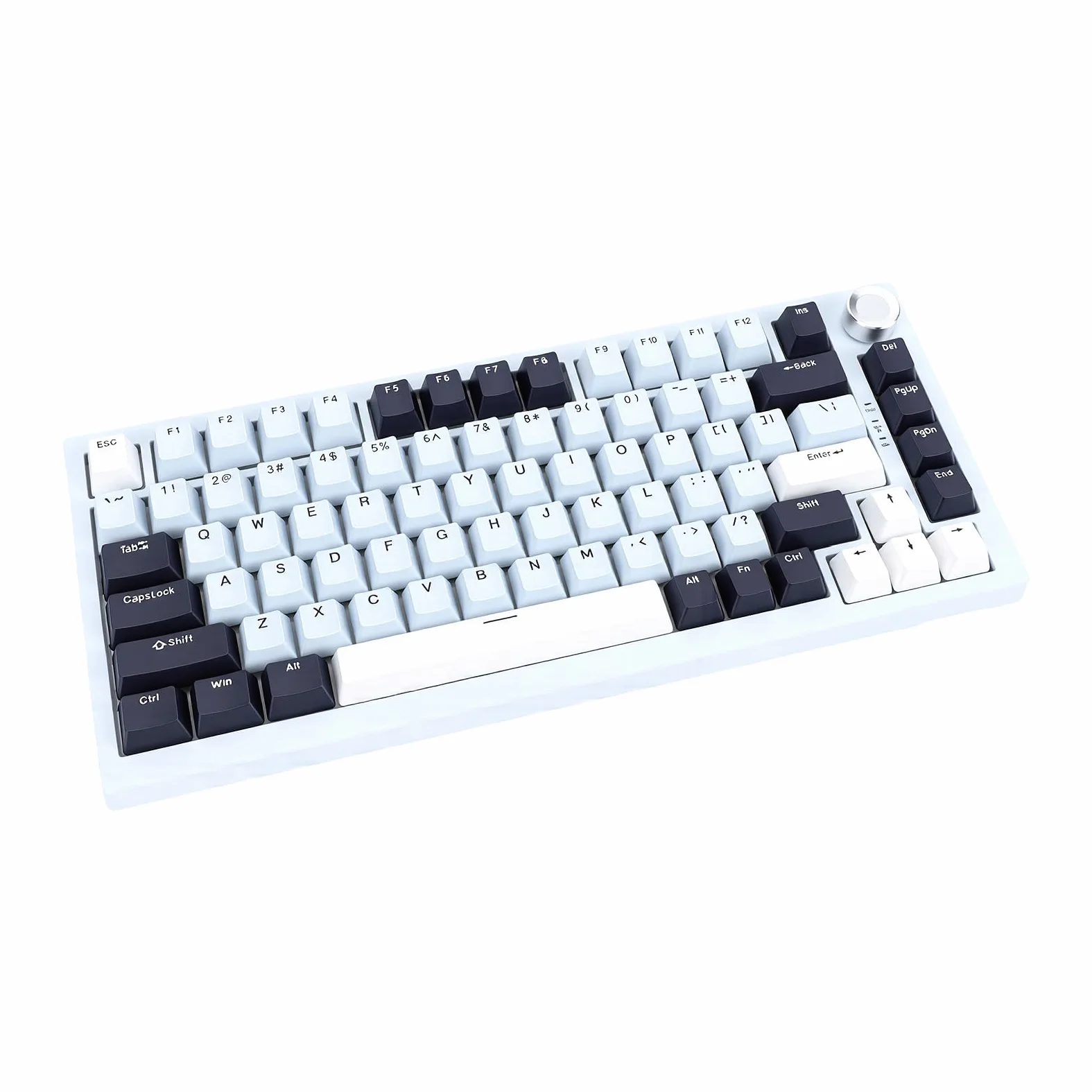 Bewinner Tastiera Meccanica Wireless a 81 Tasti, Tastiera Retroilluminata RGB con Interruttore Blu POM Layout 75% con Connessione Cablata Bluetooth 2.4G per PC Portatile da Gioco (Blu Islanda)