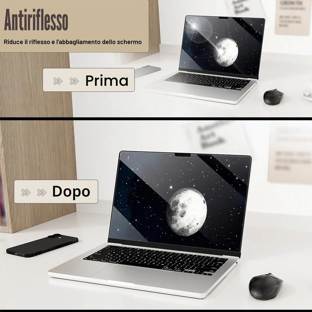 Pellicola proteggi schermo in vetro temperato per MacBook Air 13,6" M5-M2 Chip 2026-2022 A3449 A3240 9H Antigraffio HD Trasparente Copertura Totale