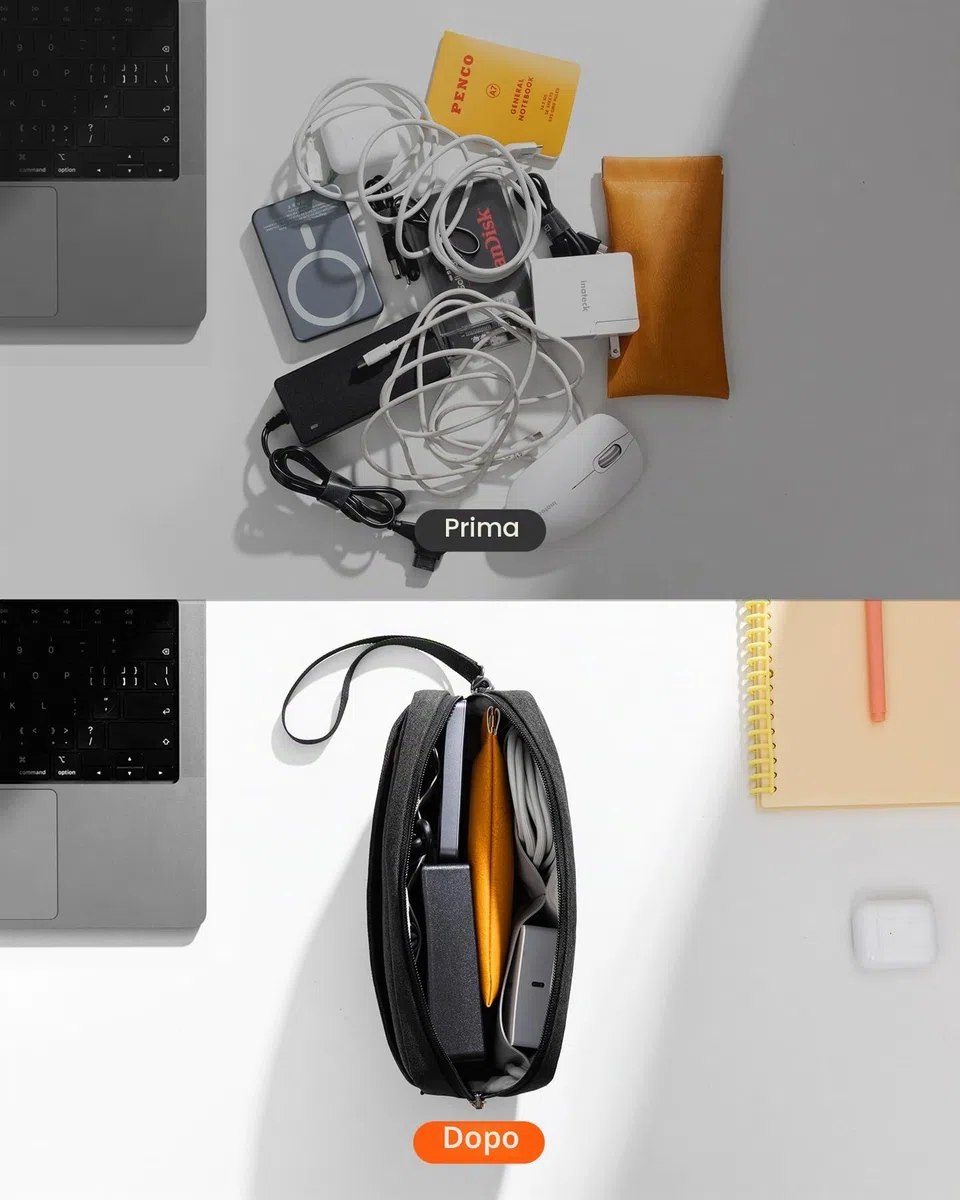 Inateck Borsa Organizer Custodia per Accessori, Organizzatore da Viaggio Resistente agli Schizzi