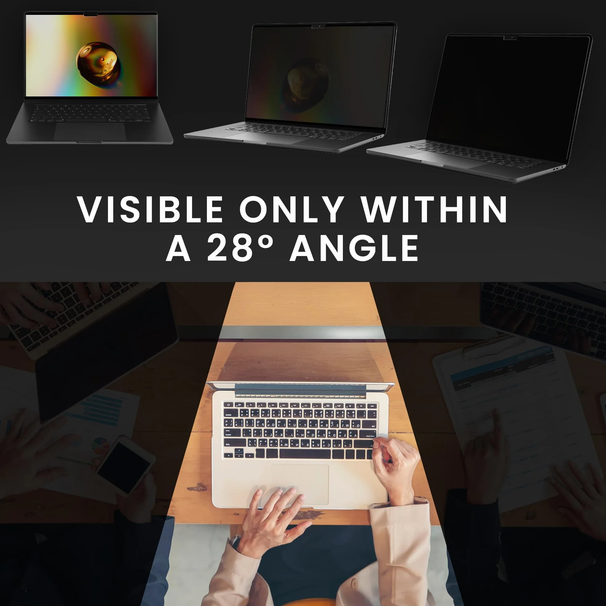 kwmobile Pellicola Privacy per Apple MacBook Pro 14 M5 2026 A3426 - Privacy Screen per Laptop - Filtro Schermo Protettivo Rimovibile e da Viaggio - Filtro Anti Luce Blu Magnetico