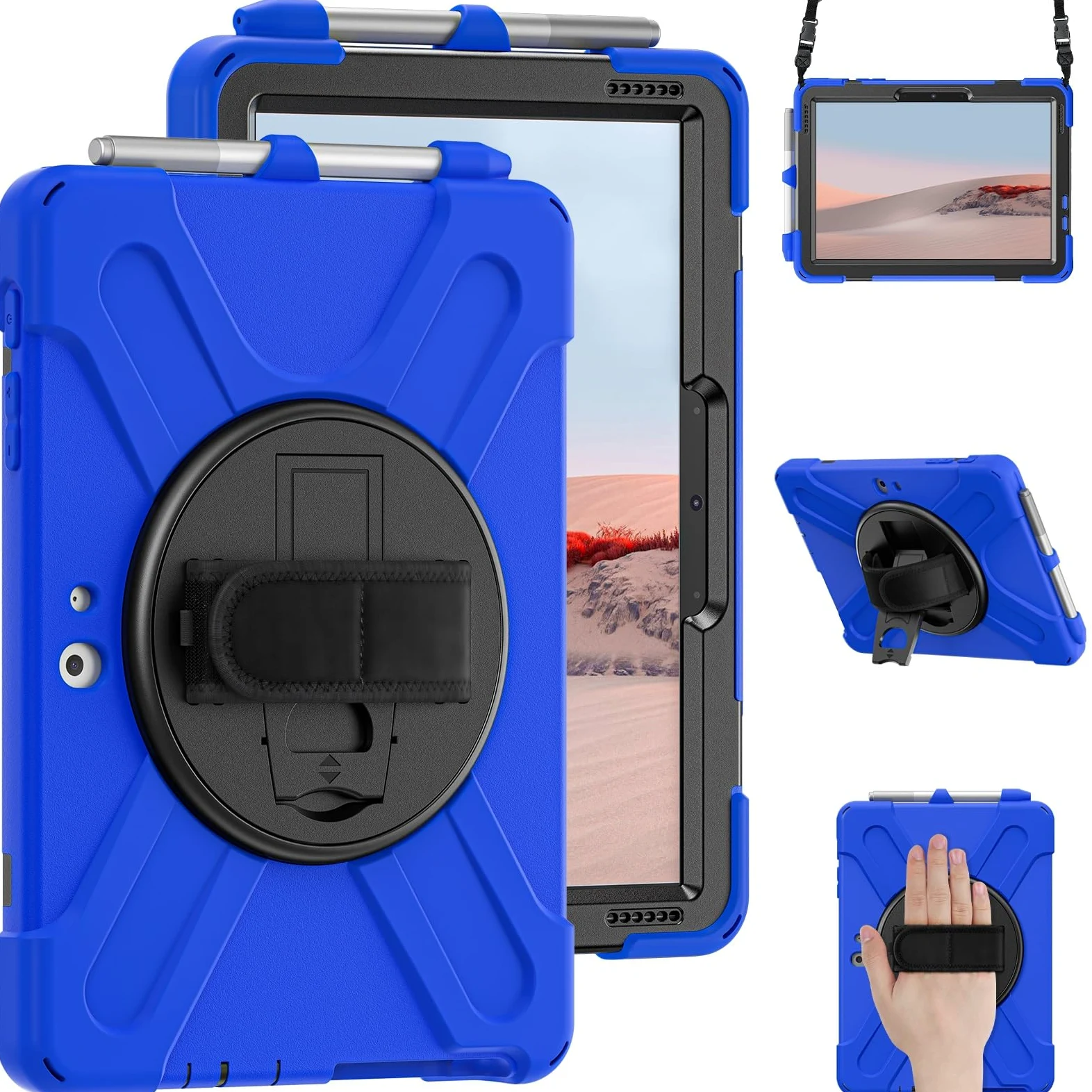 Custodia per Tablet PC Compatibile con Custodia Microsoft Surface Go 3 2021/Surface Go 2 2020/Surface Go 2018/Surface Go 4, Custodia Antiurto con Portapenne, Custodia Protettiva for Tracolla Protezion