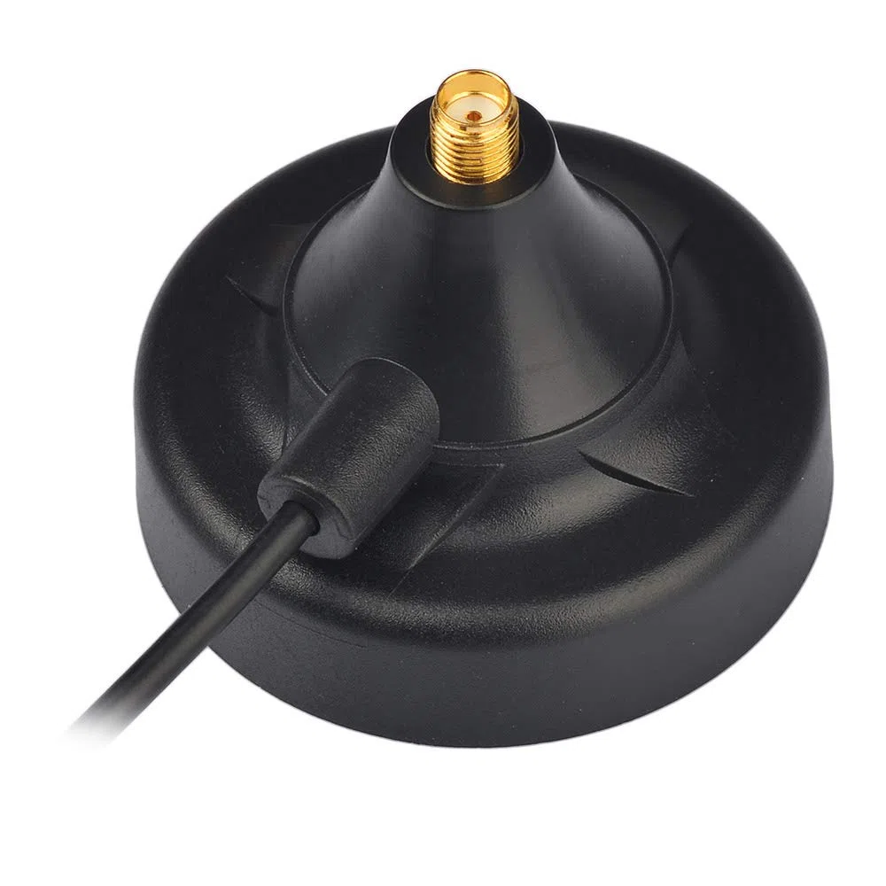 Superbat Base Magnetica Connettore SMA Femmina e Cavo RG174 da 3m con Connettore SMA Maschio Adatta per Antenne WiFi/GSM/3G/4G LTE
