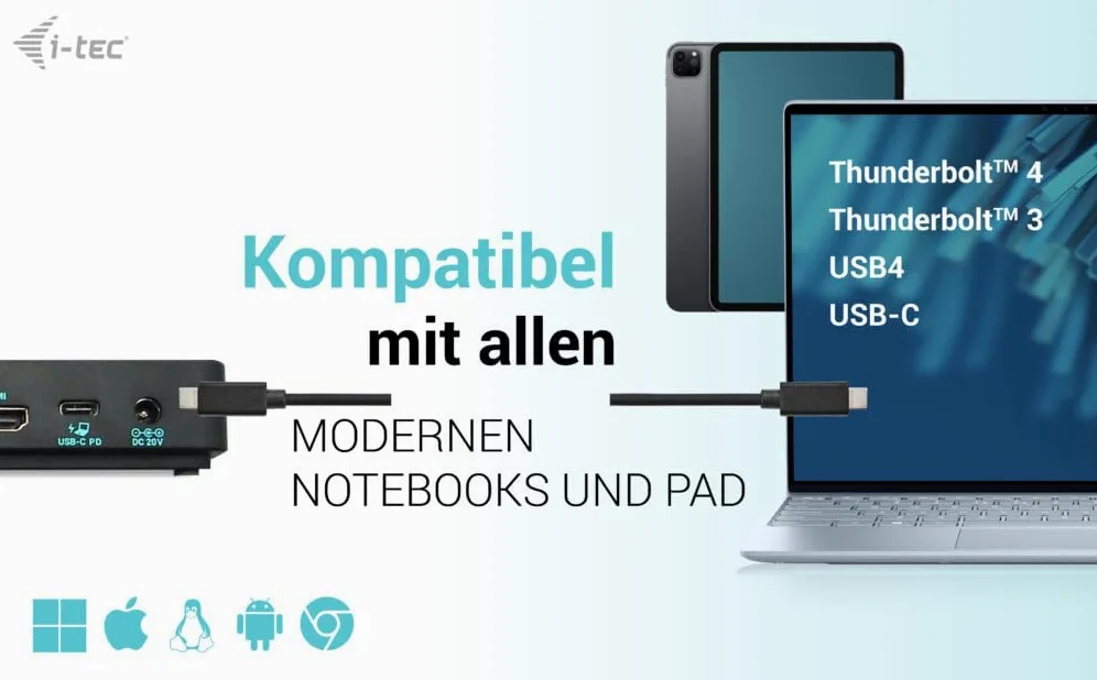 I-Tec UsB-C Triple Display Docking Station Gen 2 Pro + Power Delivery 100w - Kabelgebunden - Usb 3.2 Gen 1 (3.1 Gen 1) TypE-C - 100 W - 3,5 Mm - 10,1