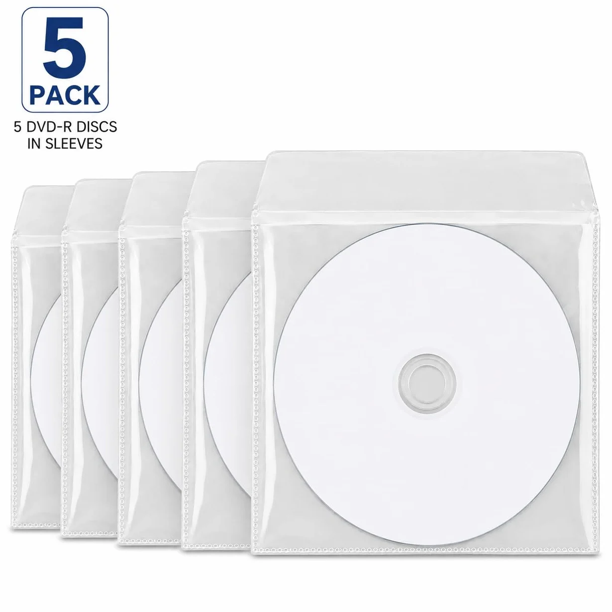 Ritek - DVD-R bianco professionale stampabile a getto d'inchiostro, registrabili, con una velocità di scrittura di 16x, in custodie di plastica Dragon Trading con patta (confezione da 5)