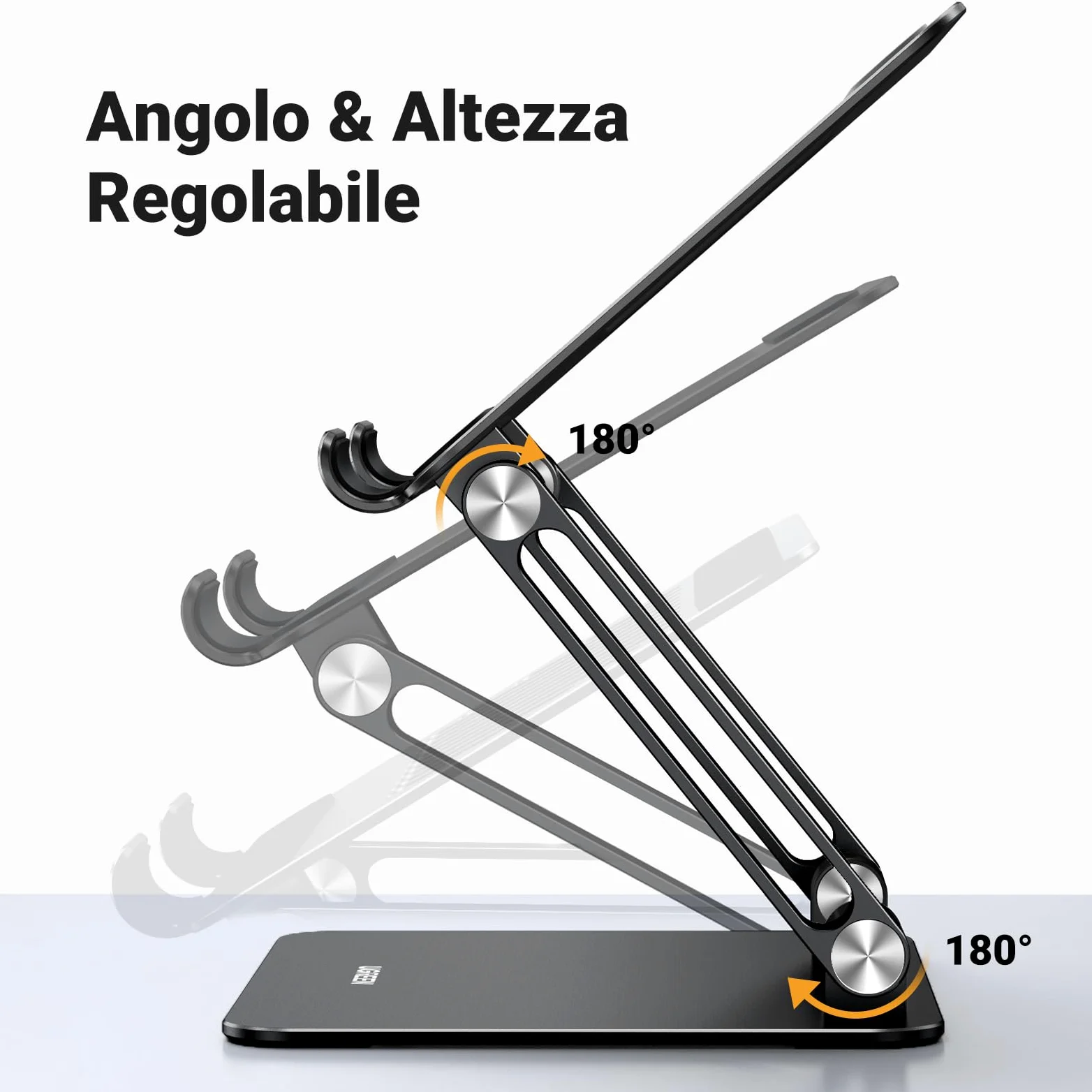 UGREEN Supporto per Tablet da 4,7" a 12,9" Universale, Porta Cellulare da Tavolo Regolabile Pieghevole per iPad 2022, MatePad, Galaxy Tab, Xiaomi Pad, iPhone 16 Plus Pro Max Nero