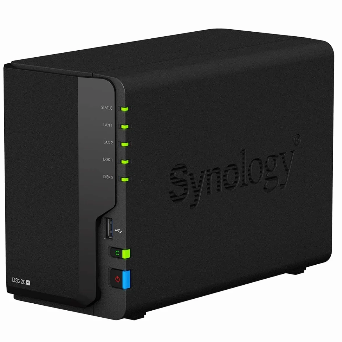 Synology Soluzione NAS desktop DS220+ da 8 TB a 2 alloggiamenti, installata con 2 unità IronWolf Seagate da 4 TB