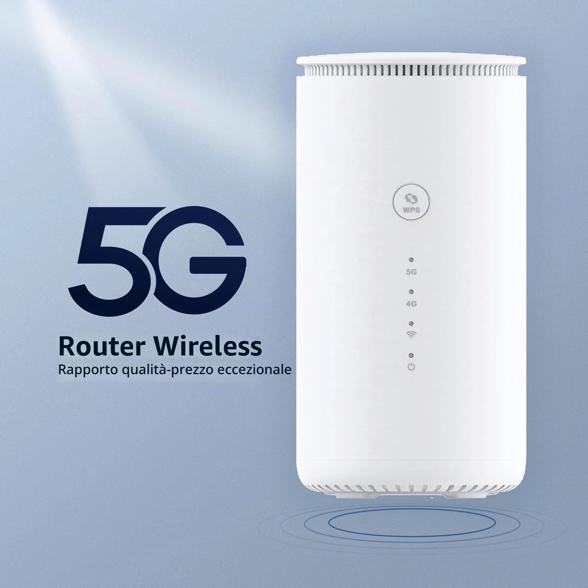 Router 5G AX3000 WIFI 6 con 3 Porte Multifunzione (RJ11/LAN/WAN) 5G NR TDD 2.6Gbp Dual Band, Modem SIM per Casa/Ufficio/Telefonia VoIP 802.11 a/b/g/n/ac/ax