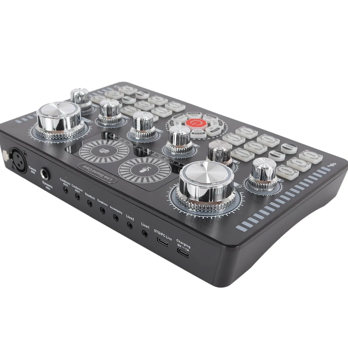 Alide Scheda audio Q7 Live, alimentazione Phantom a 48 V, riduzione del rumore di terza marcia per streaming live, podcast, voice over, canto, PC, smartphone