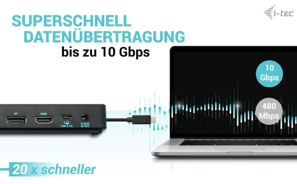 I-Tec UsB-C Triple Display Docking Station Gen 2 Pro + Power Delivery 100w - Kabelgebunden - Usb 3.2 Gen 1 (3.1 Gen 1) TypE-C - 100 W - 3,5 Mm - 10,1