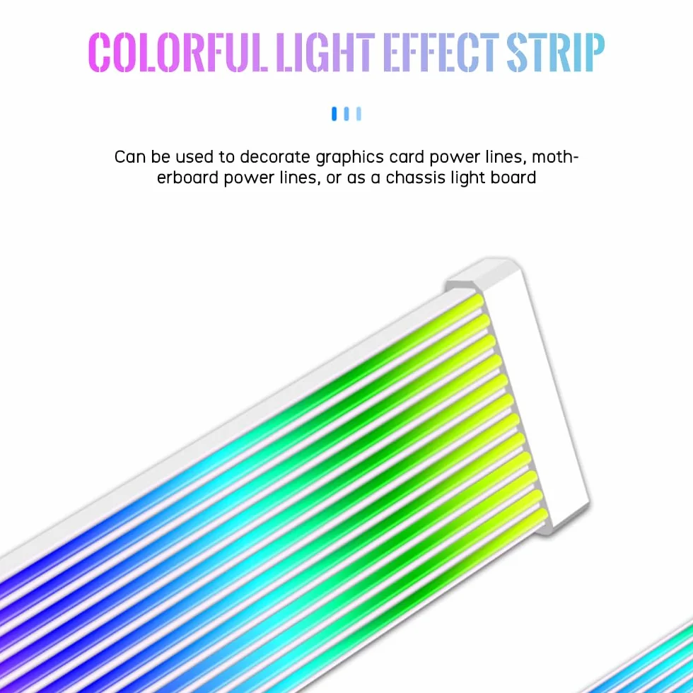 TZMRIT PC Cable Rgb, ARGB PSU Cable Cover Cable Extension, RGB Power Extension Cable Cover Kit for Motherboard and GPU PC Cable Parts Decoration (24PIN WH)