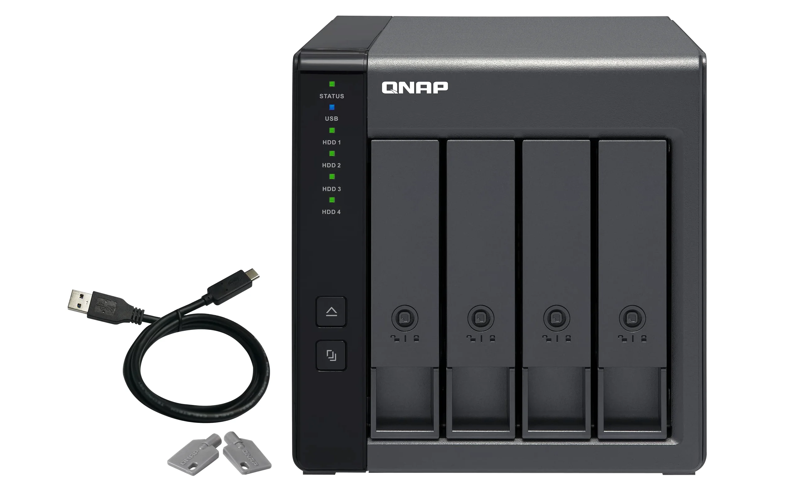 QNAP TR-004 Storage diretto (DAS) USB Type-C a 4 alloggiamenti con RAID hardware (senza disco)